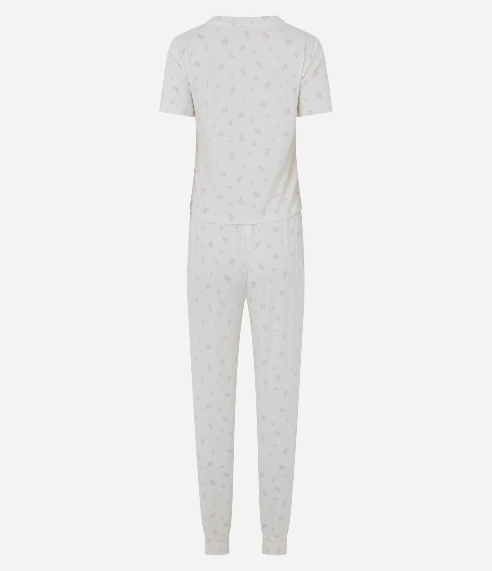 Pijama Longo em Peach Touch com Estampa Floral Branco 7