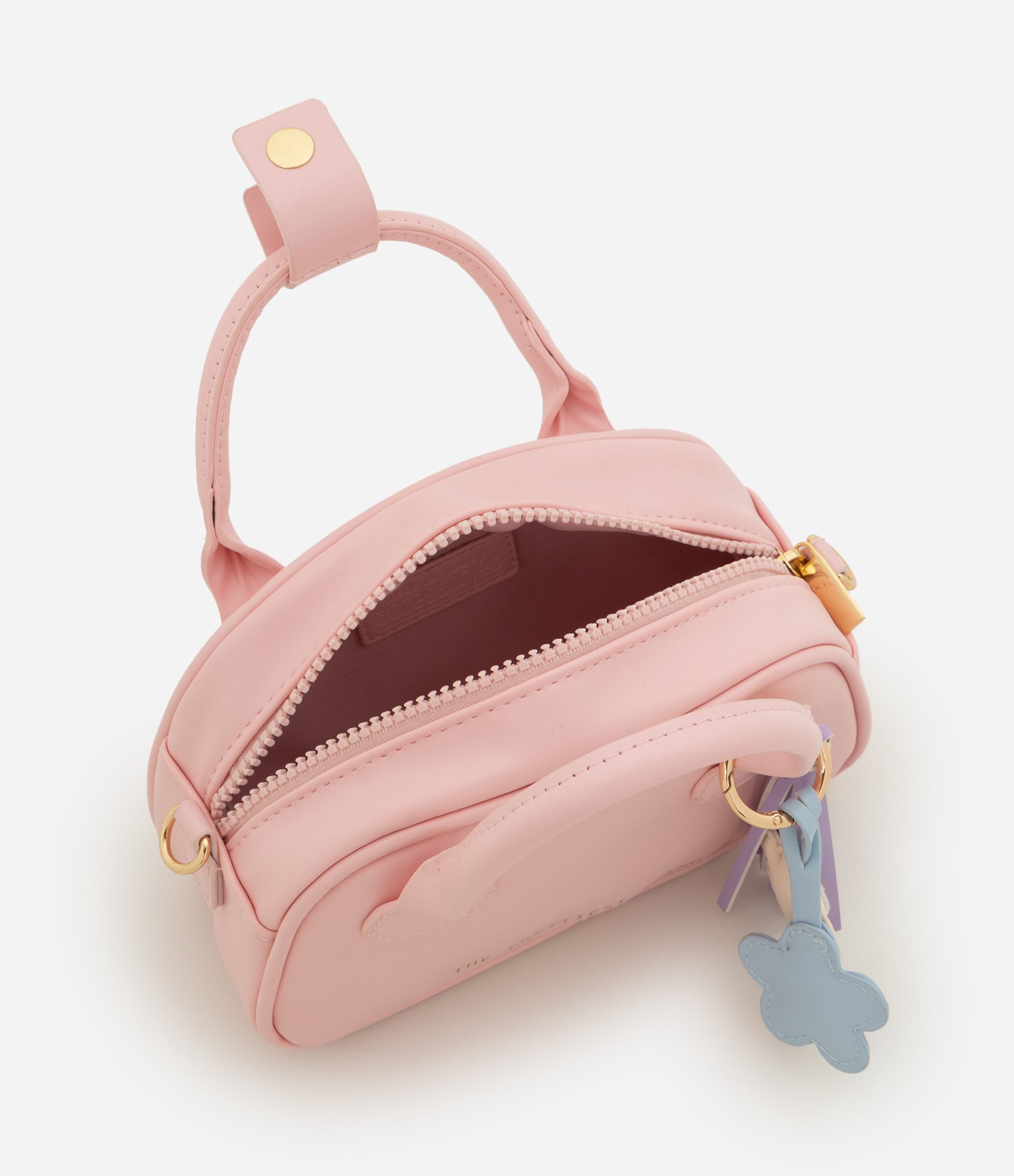 Bolsa em PU com Bag Charm Infantil - Tam U Rosa 5