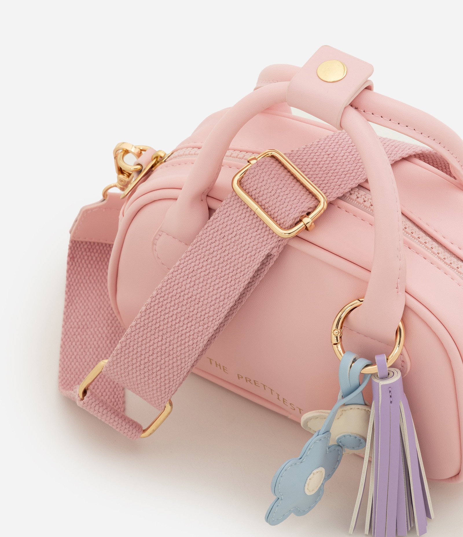 Bolsa em PU com Bag Charm Infantil - Tam U Rosa 6