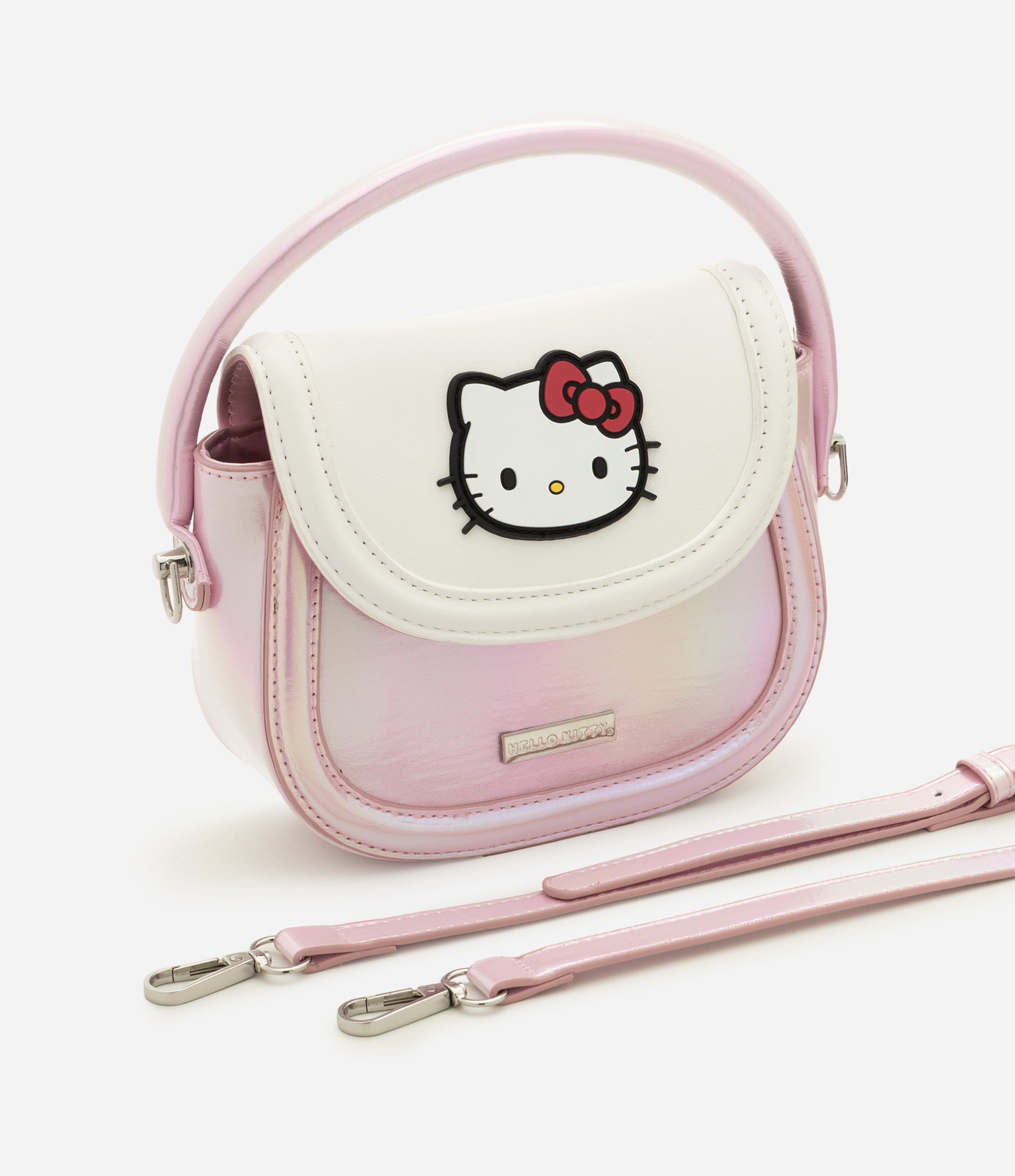 Bolsa Infantil em PU da Hello Kitty com Alça Transversal - Tam U Rosa 7