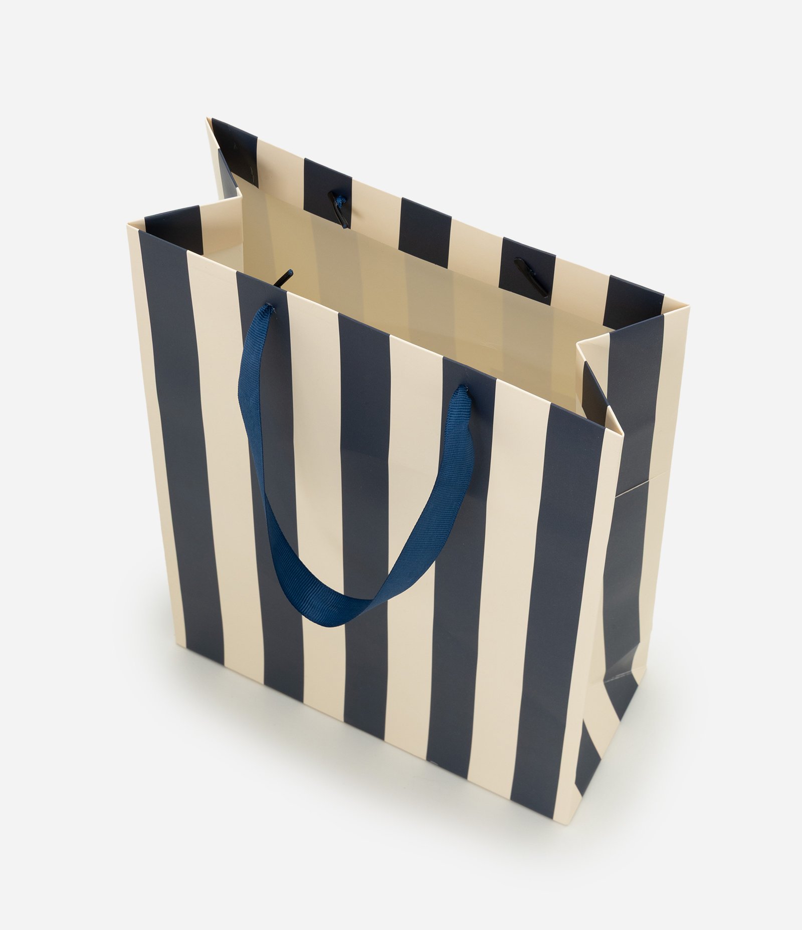 Embalagem de Presente Pequena com Estampa Listrada Azul 3
