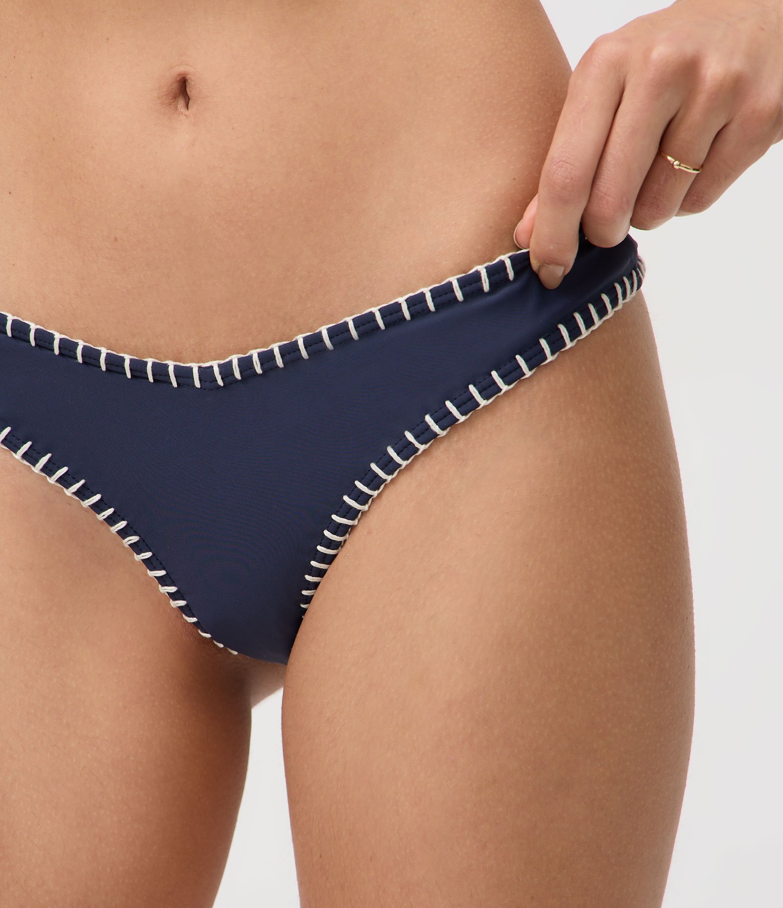Biquíni Bottom Asa Delta em Microfibra com Pespontos Azul 3