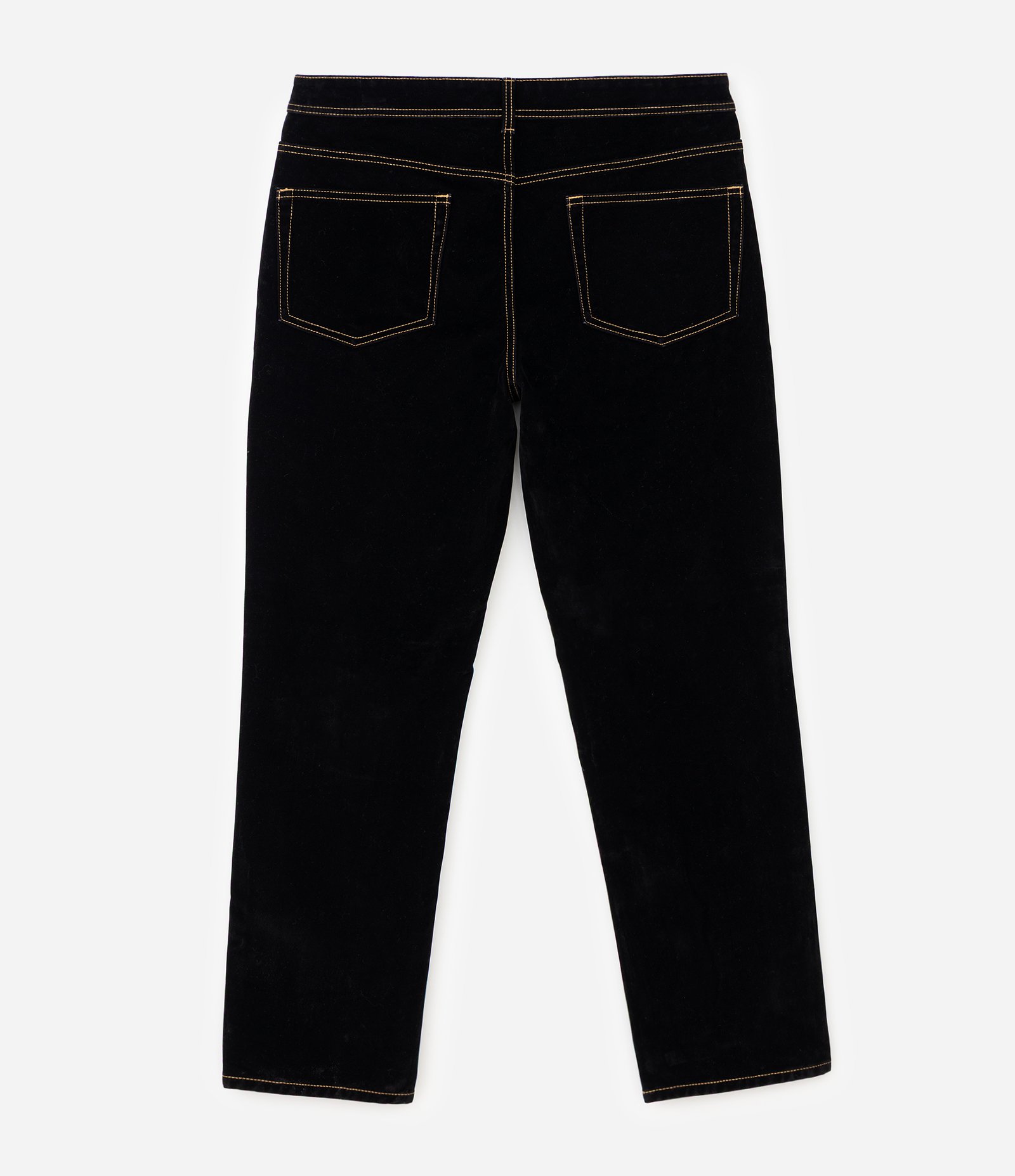 Calça Jeans Reta Toque Aveludado Preto 7