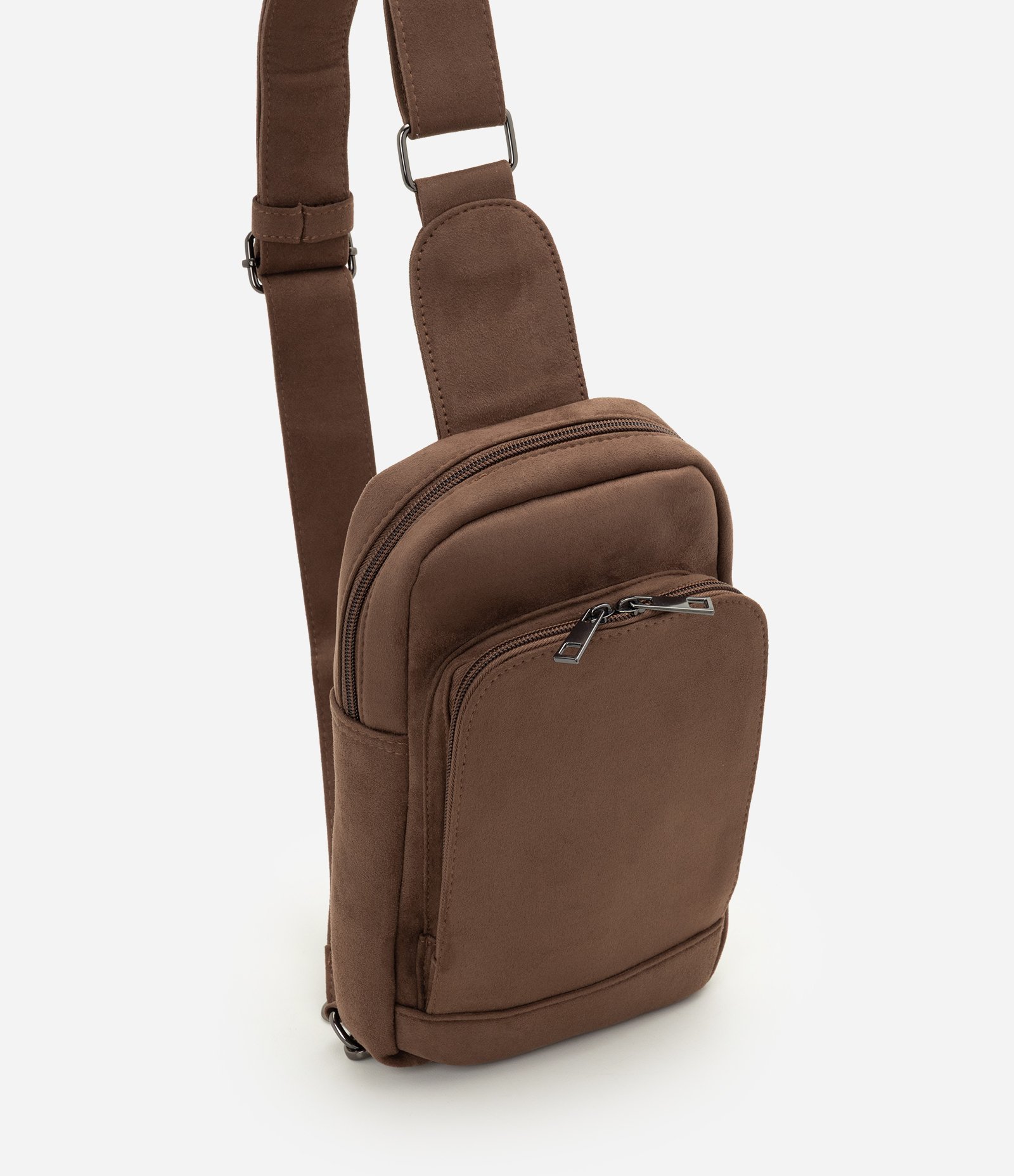 Bolsa Sling Bag com Bolso Frontal Marrom 2