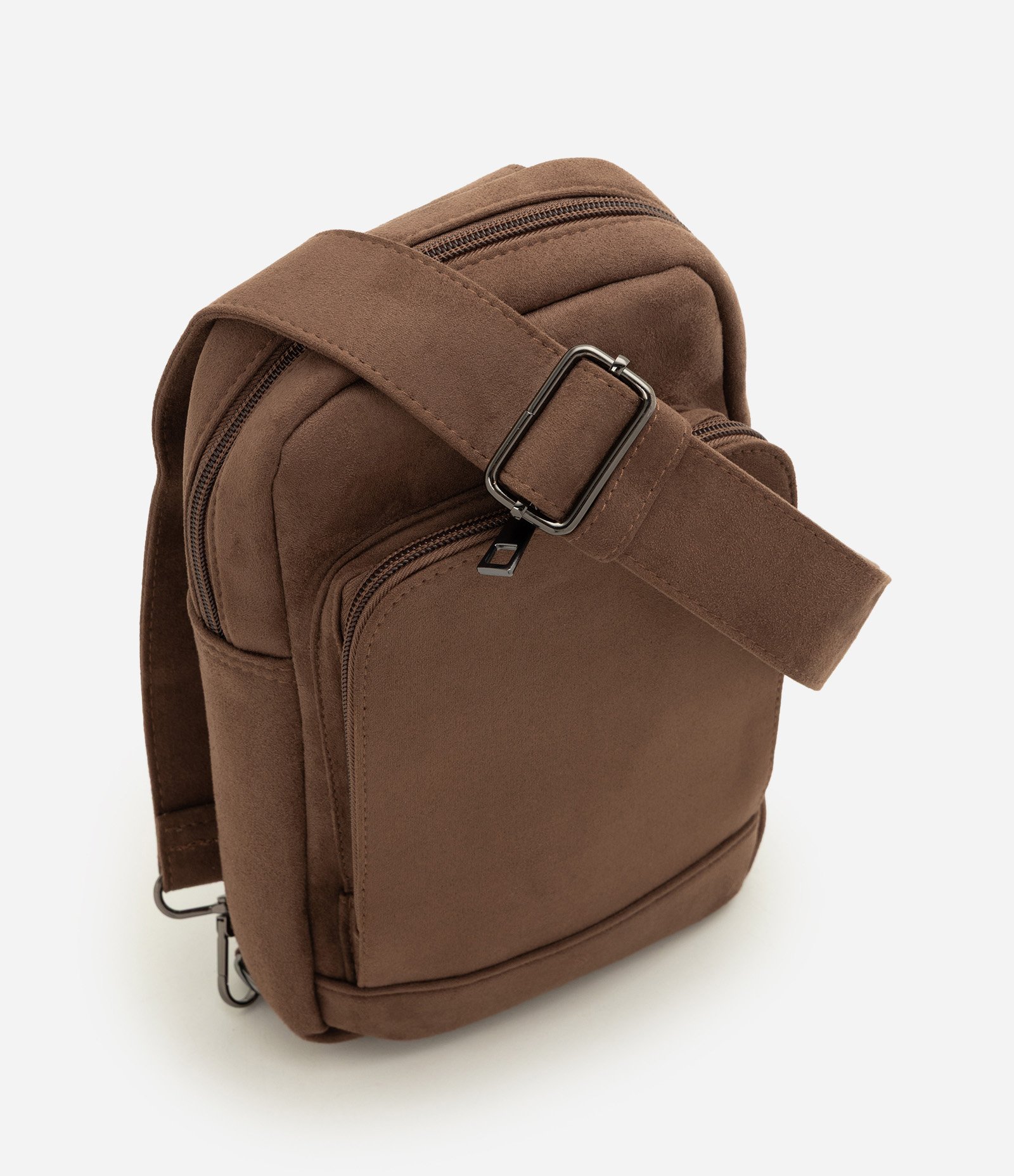 Bolsa Sling Bag com Bolso Frontal Marrom 4