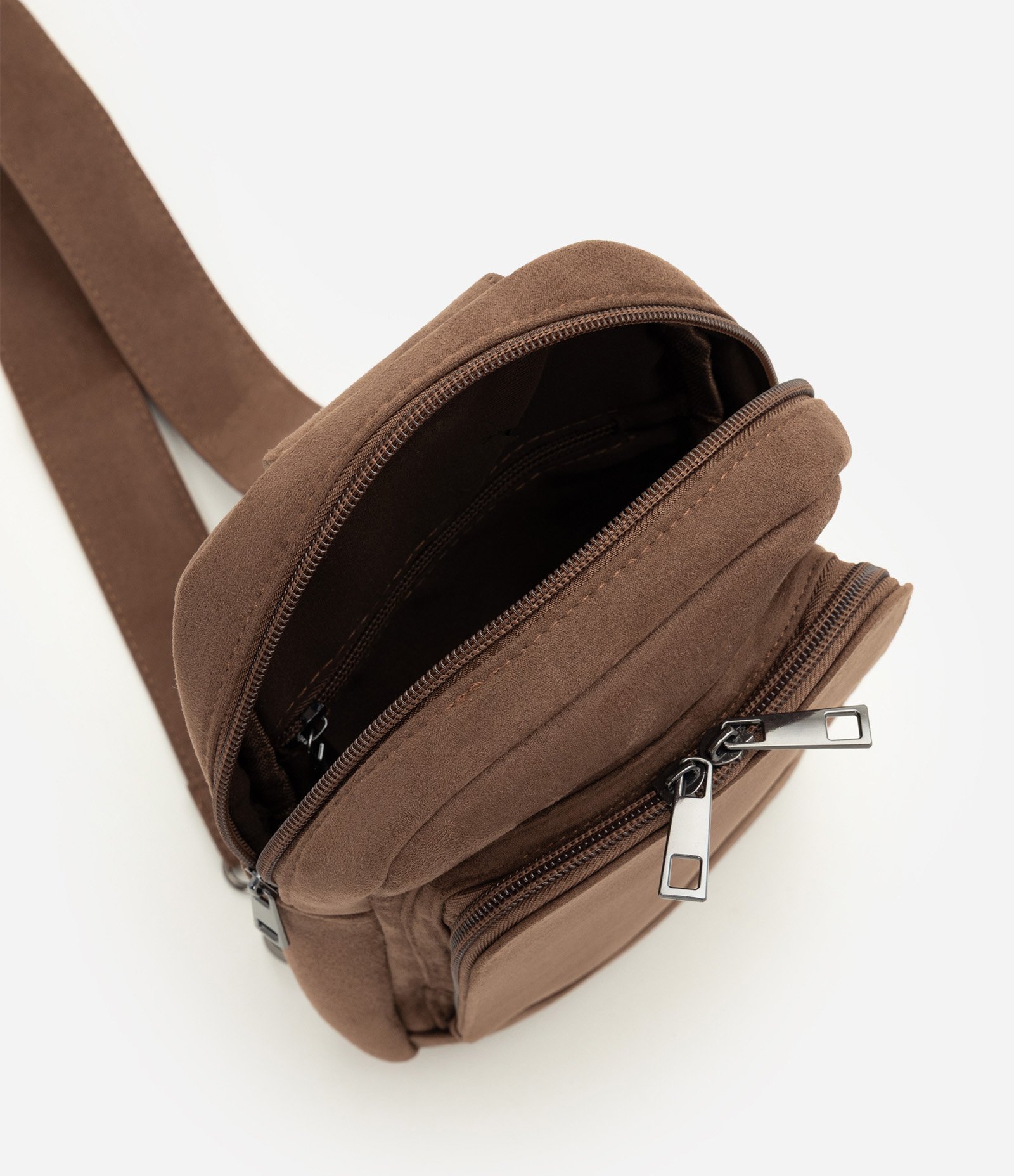 Bolsa Sling Bag com Bolso Frontal Marrom 6