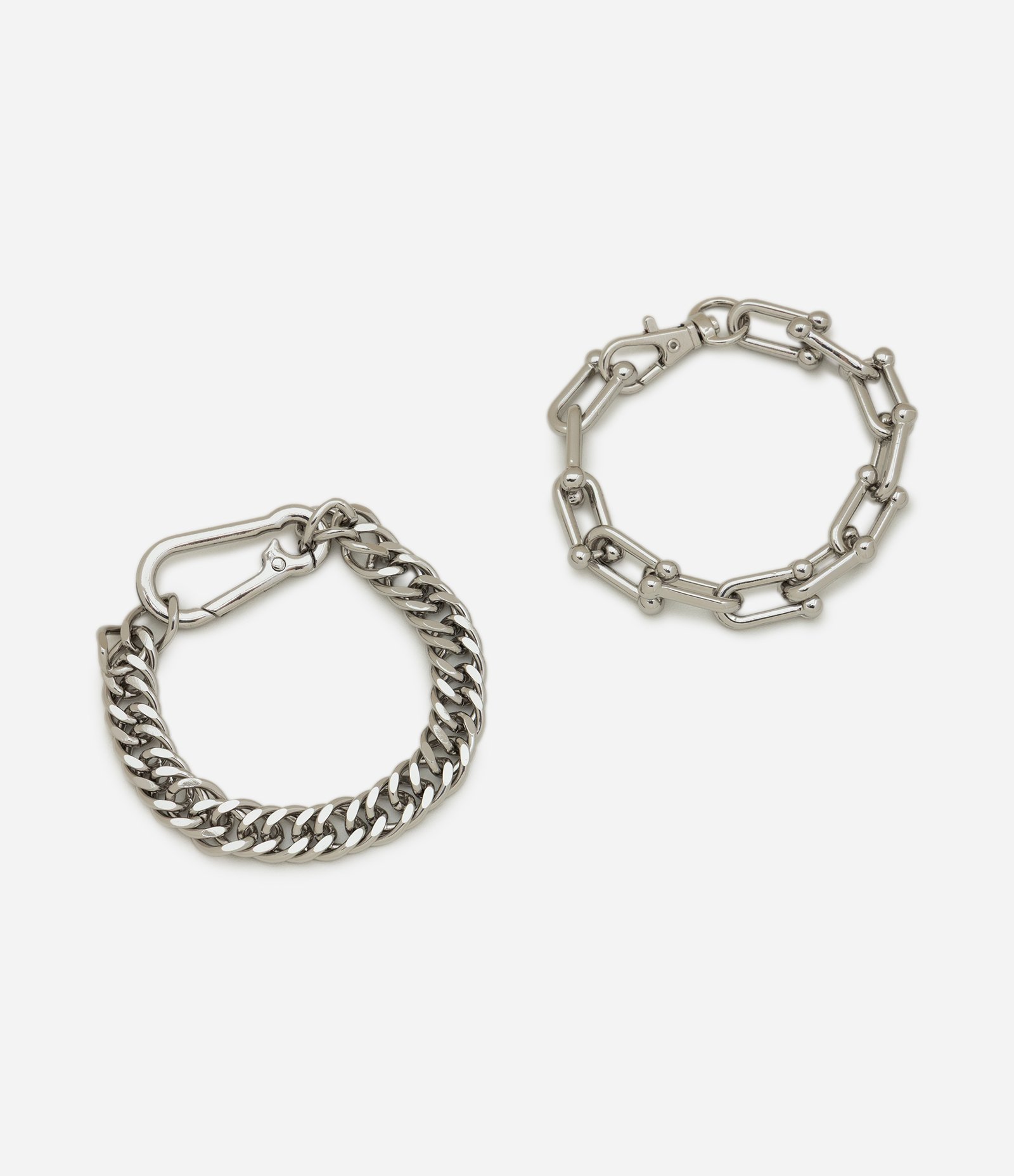 Kit Pulseiras Industriais em Metal Prata 2