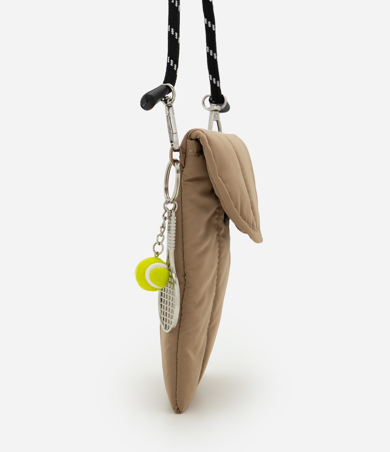 Bolsa PU Emborrachada Compacta com Alça Bege 2