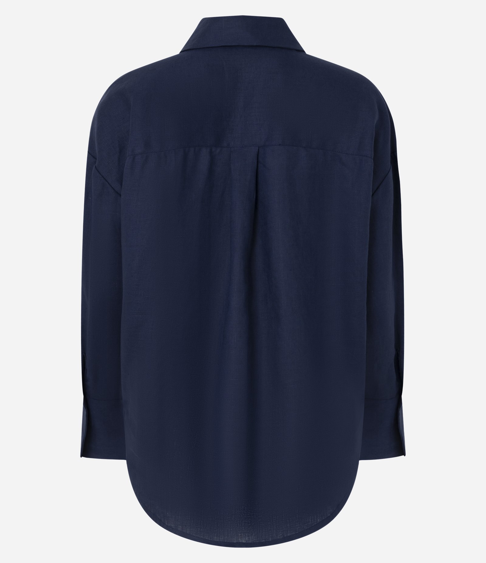 Camisa Manga Longa em Linho com Bolso Frontal Azul 6