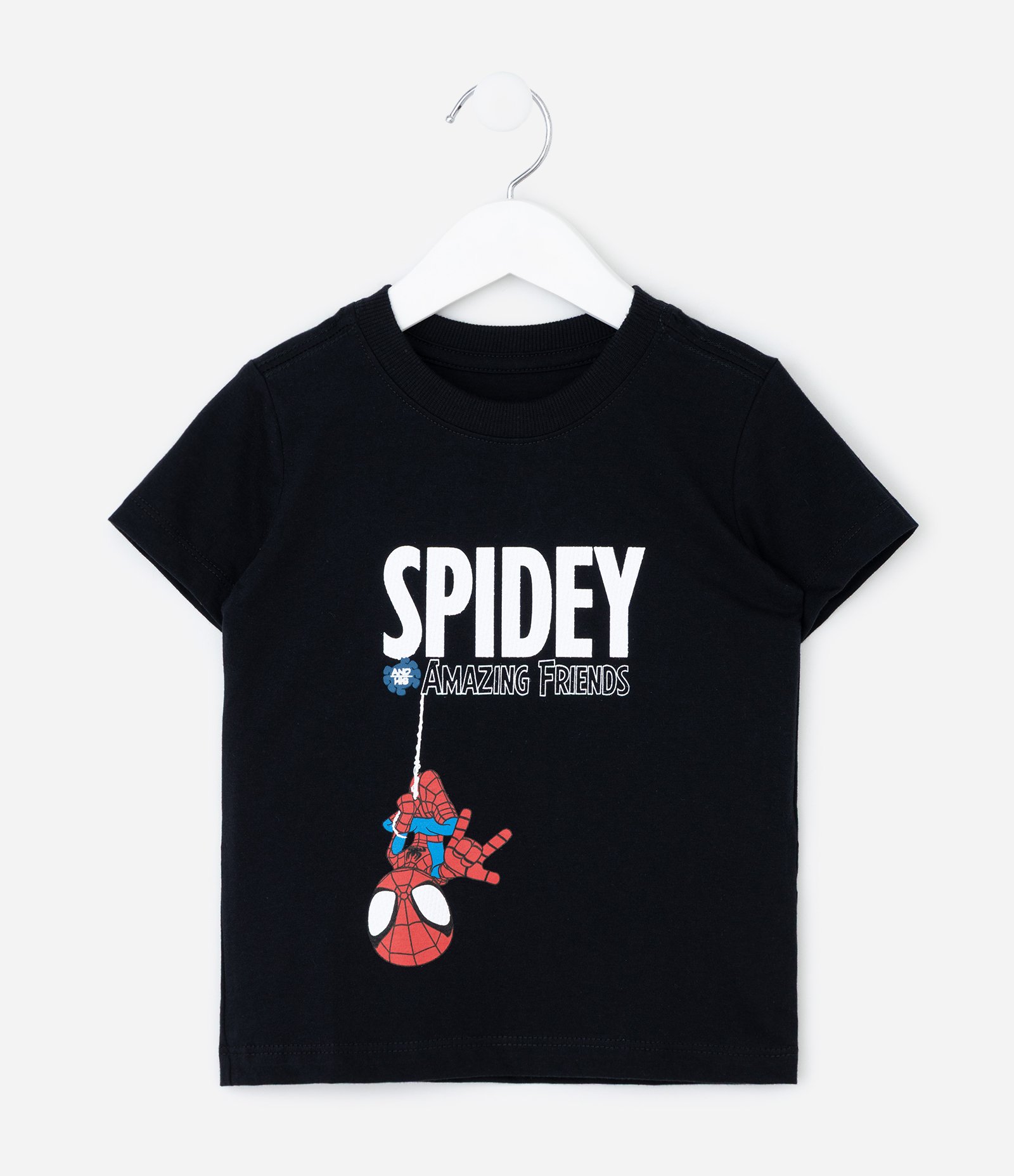 Camiseta Infantil com Estampa Spidey em Alto Relevo – Tam 2 a 6 Anos Preto 1