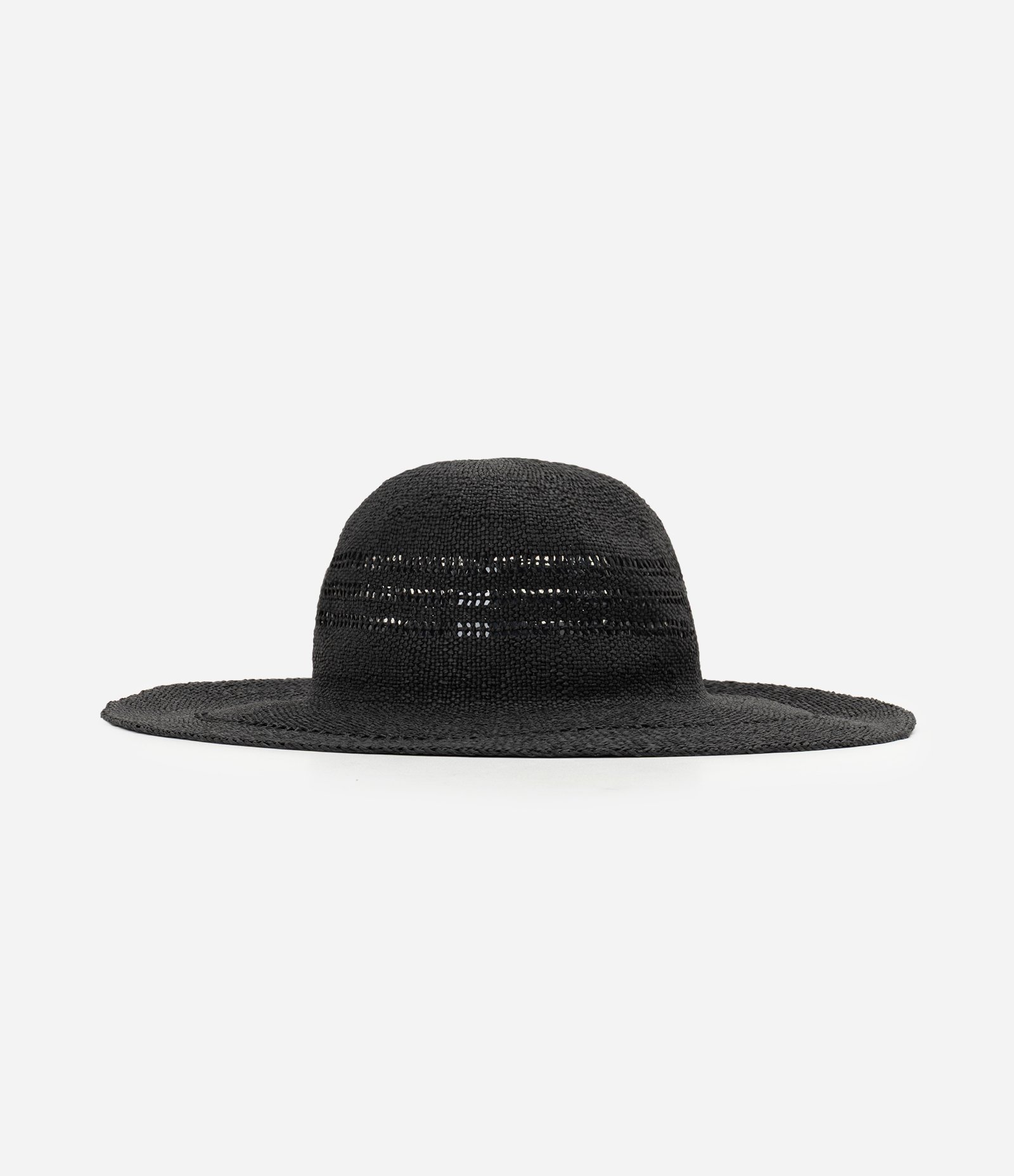 Chapéu de Praia Trançado com Aba Ampla Preto 2