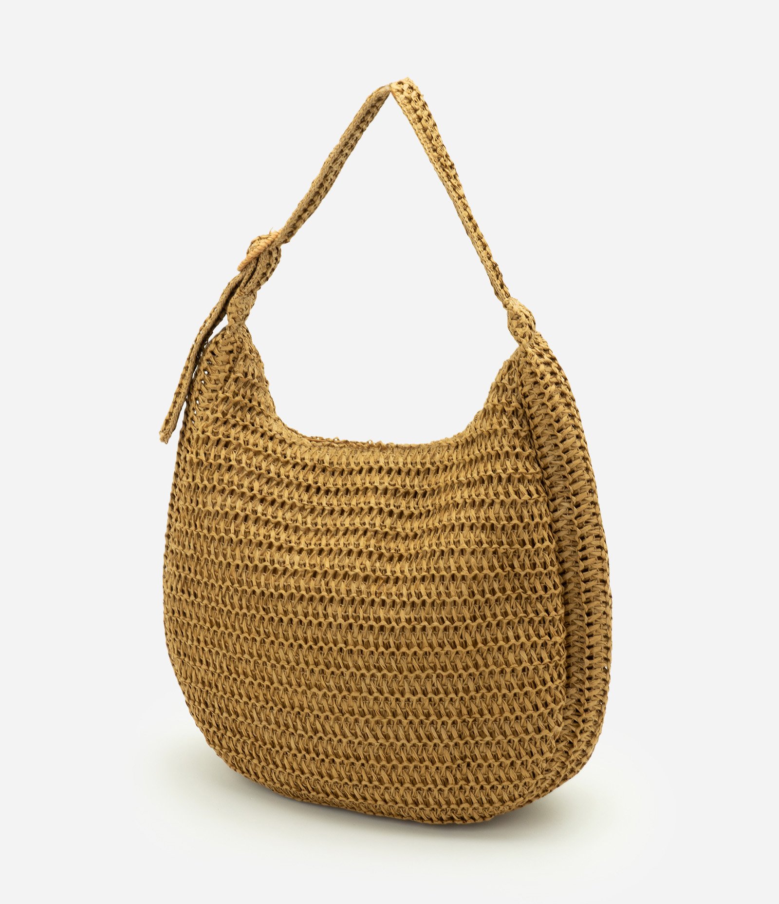 Bolsa Saco de Praia em Palha com Fivela Bege 6