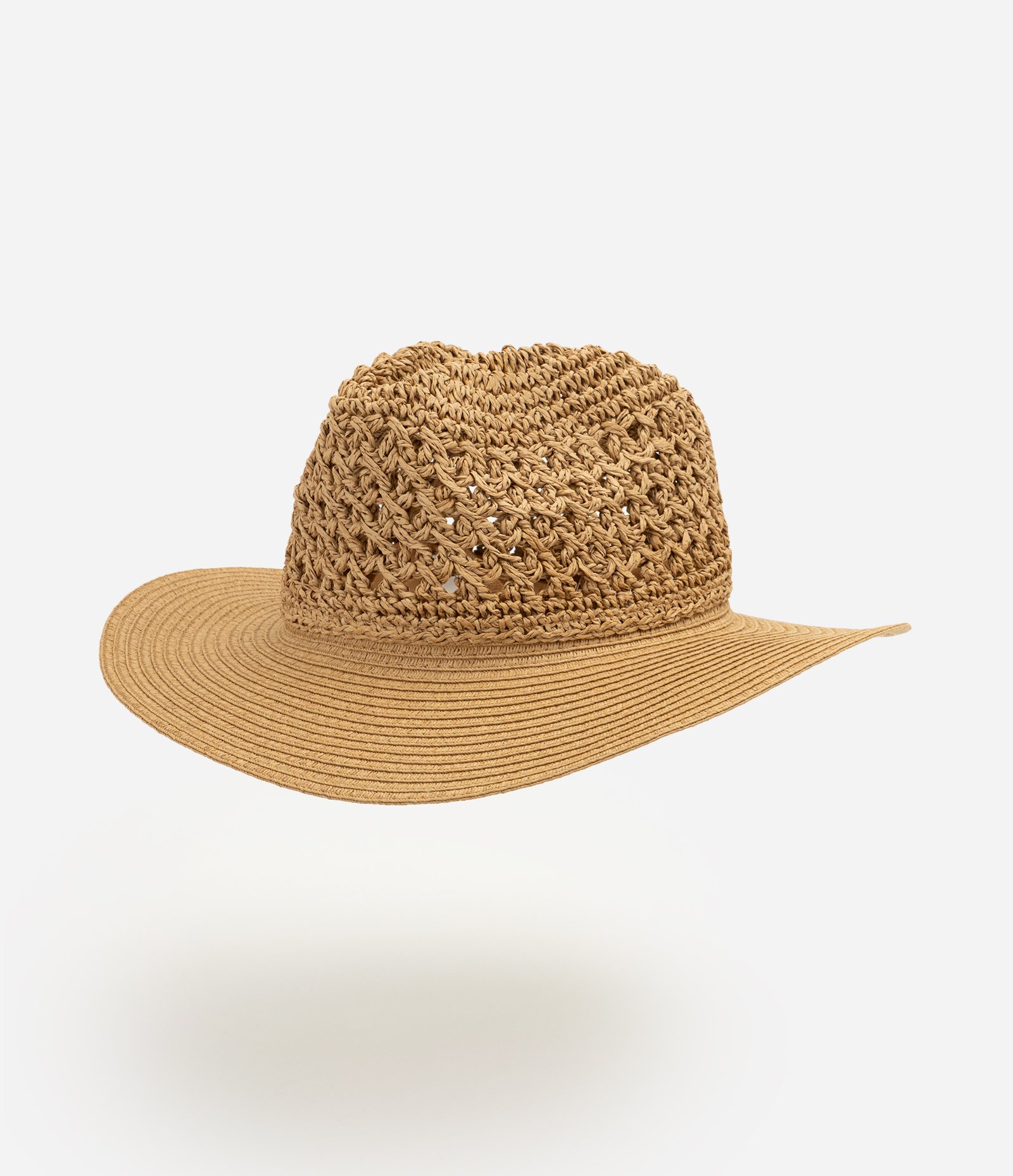 Chapéu de Praia Trançado com Aba Ampla Marrom 2