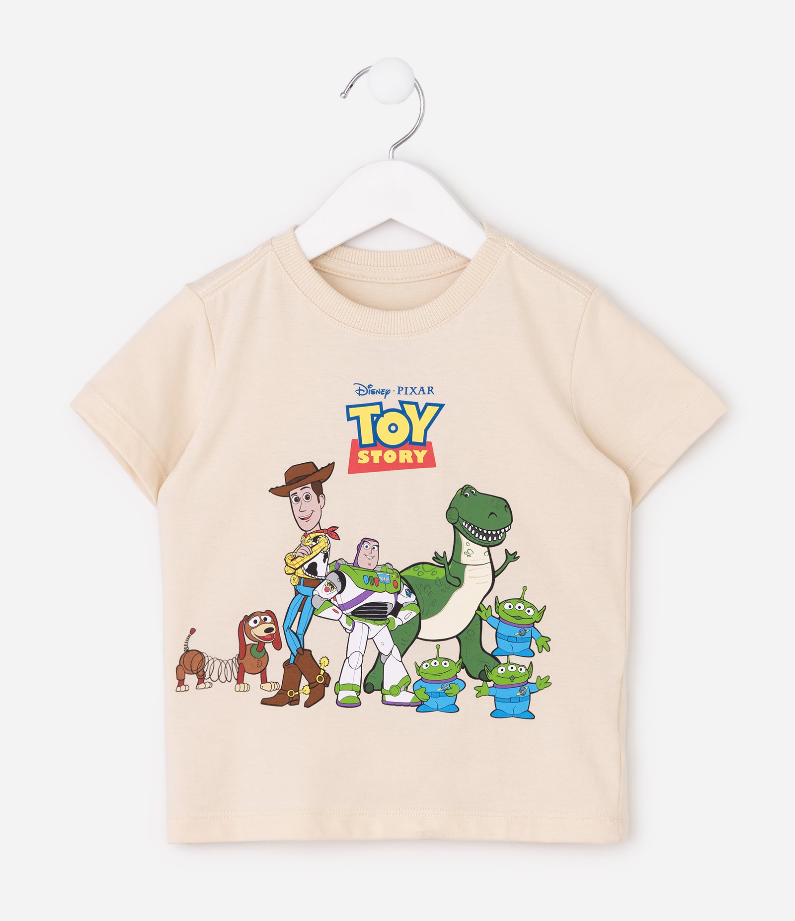 Camiseta Infantil com Estampa Toy Story - Tam 2 a 6 Anos Bege Claro 2
