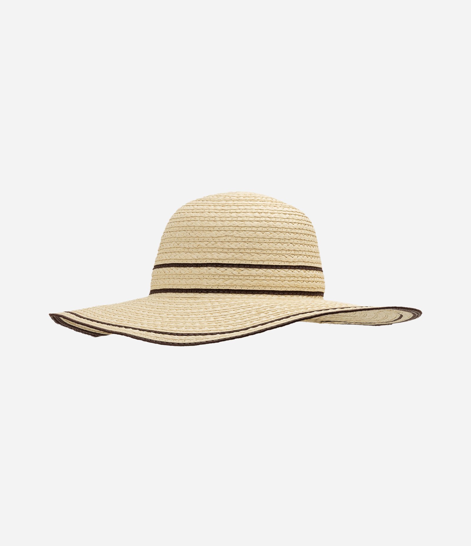 Chapéu de Praia Trançado com Aba Ampla Bege 1