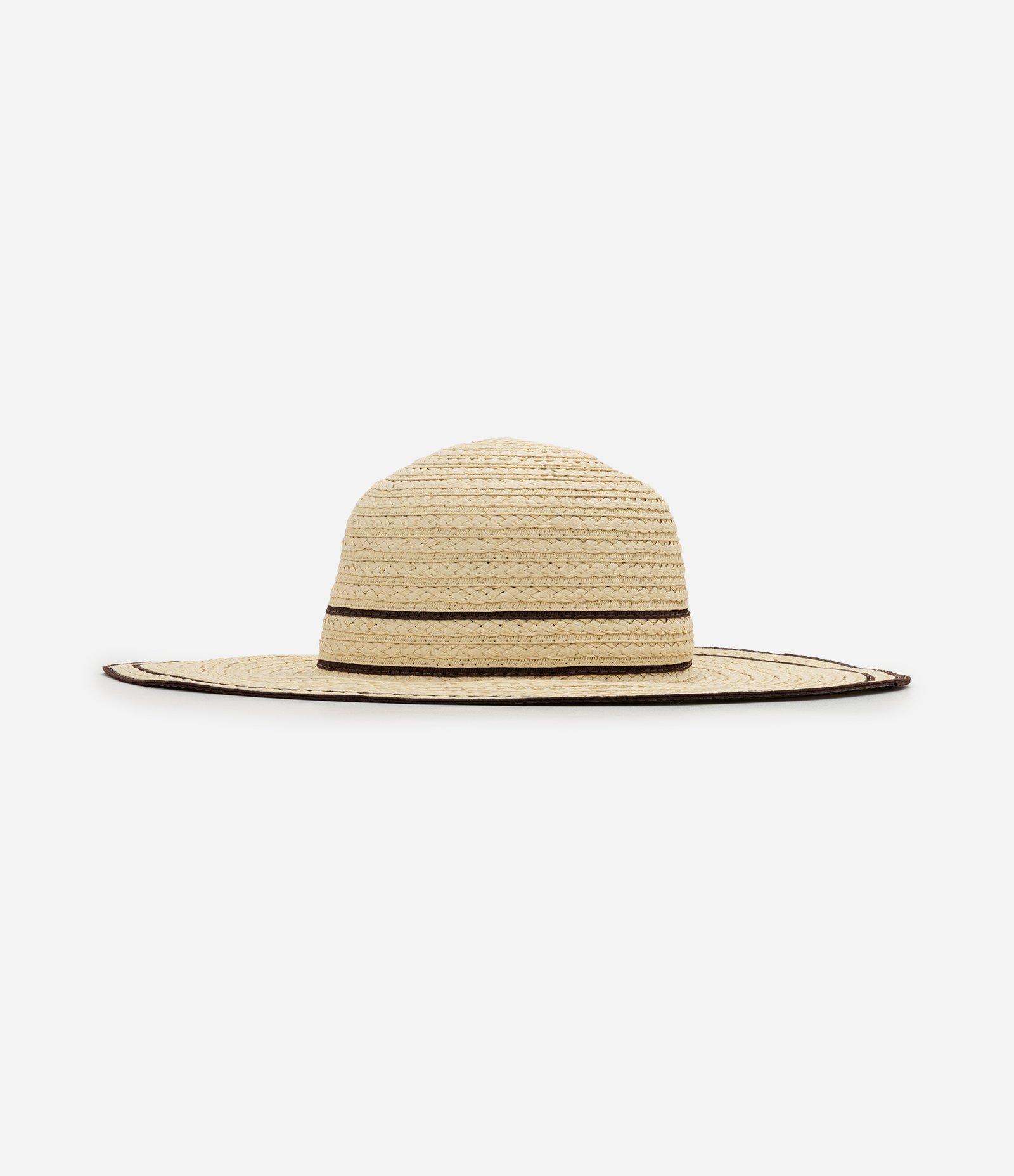 Chapéu de Praia Trançado com Aba Ampla Bege 2