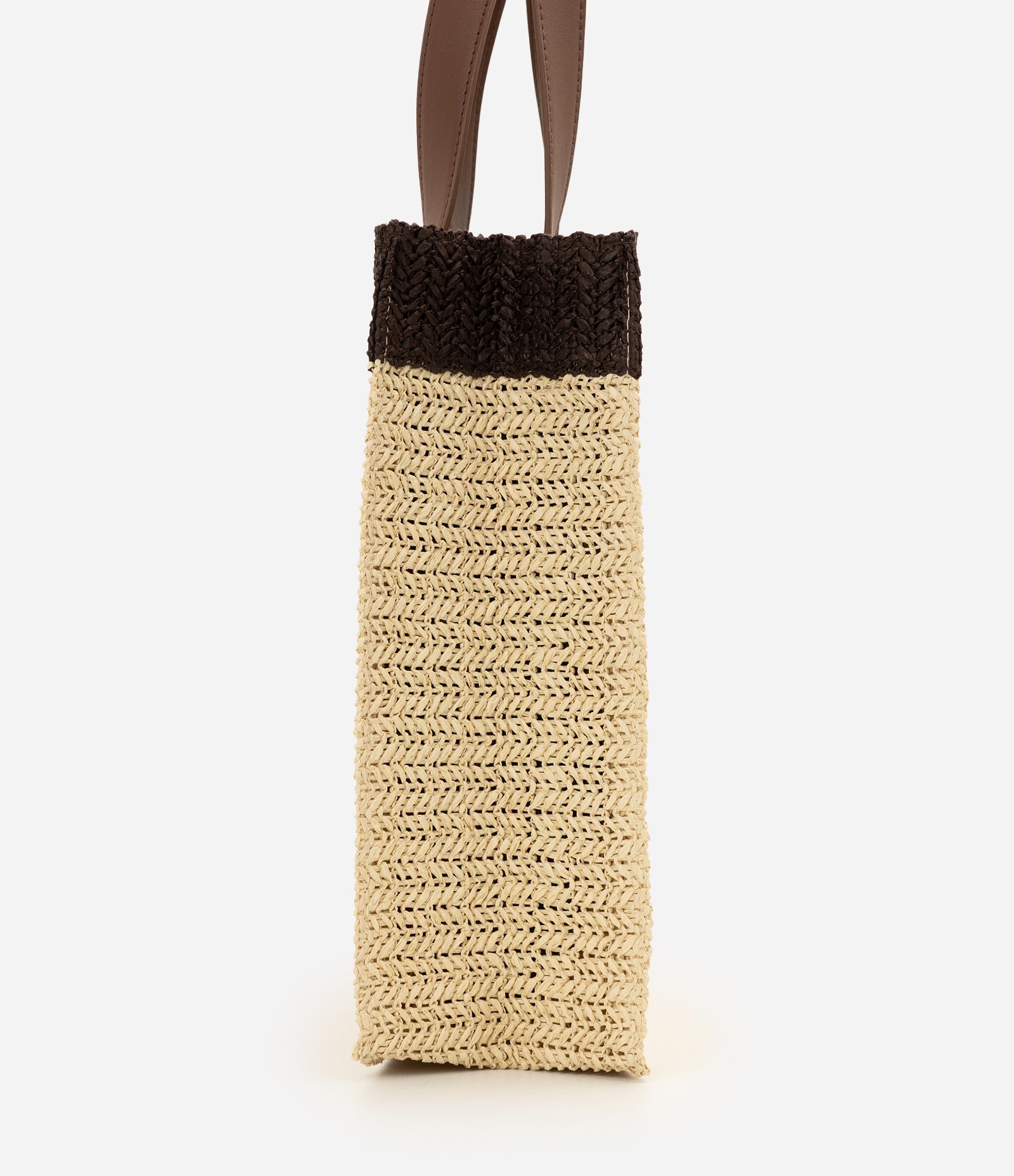 Bolsa de Praia Trançada com Bordado de Coqueiro Bege 2