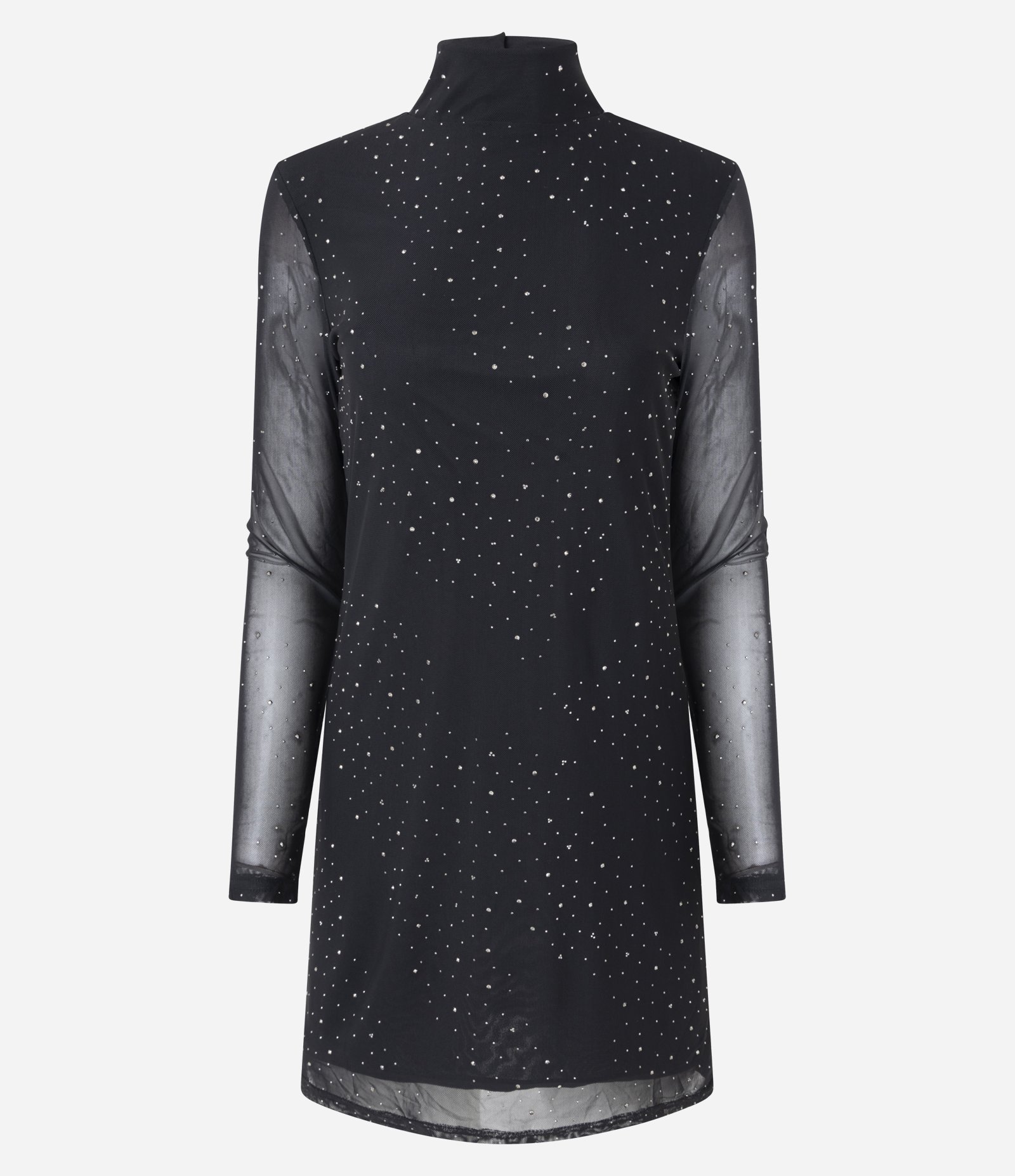 Vestido Curto em Tule com Brilhos e Abertura nas Costas Preto 5