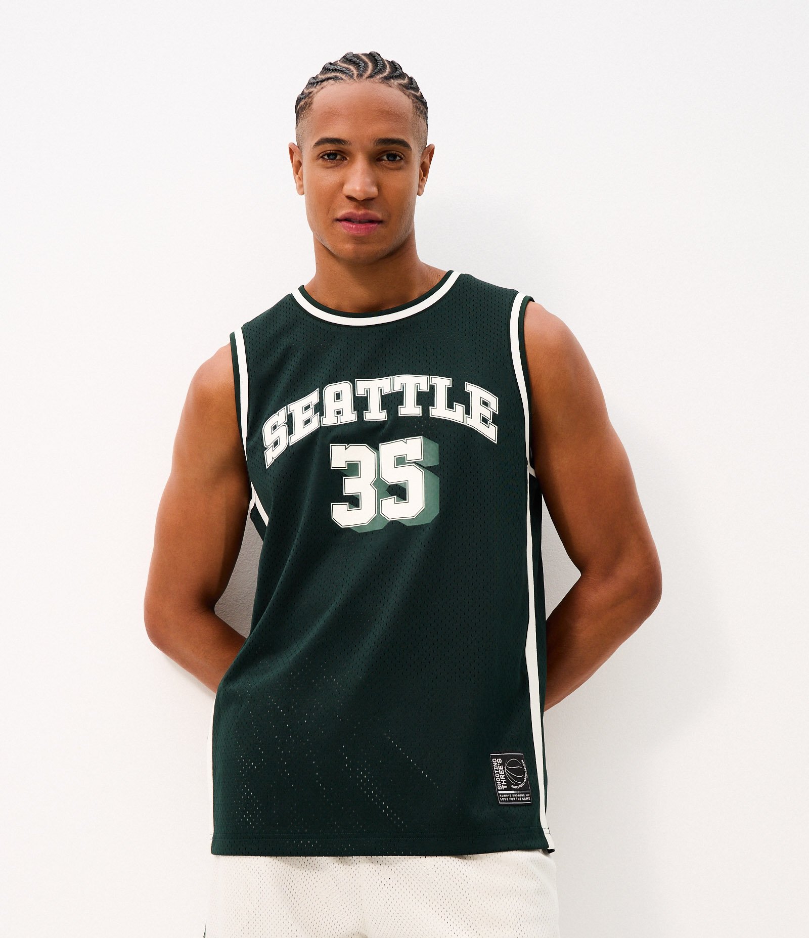 Regata Basquete Estampada Seattle 35 Verde 1