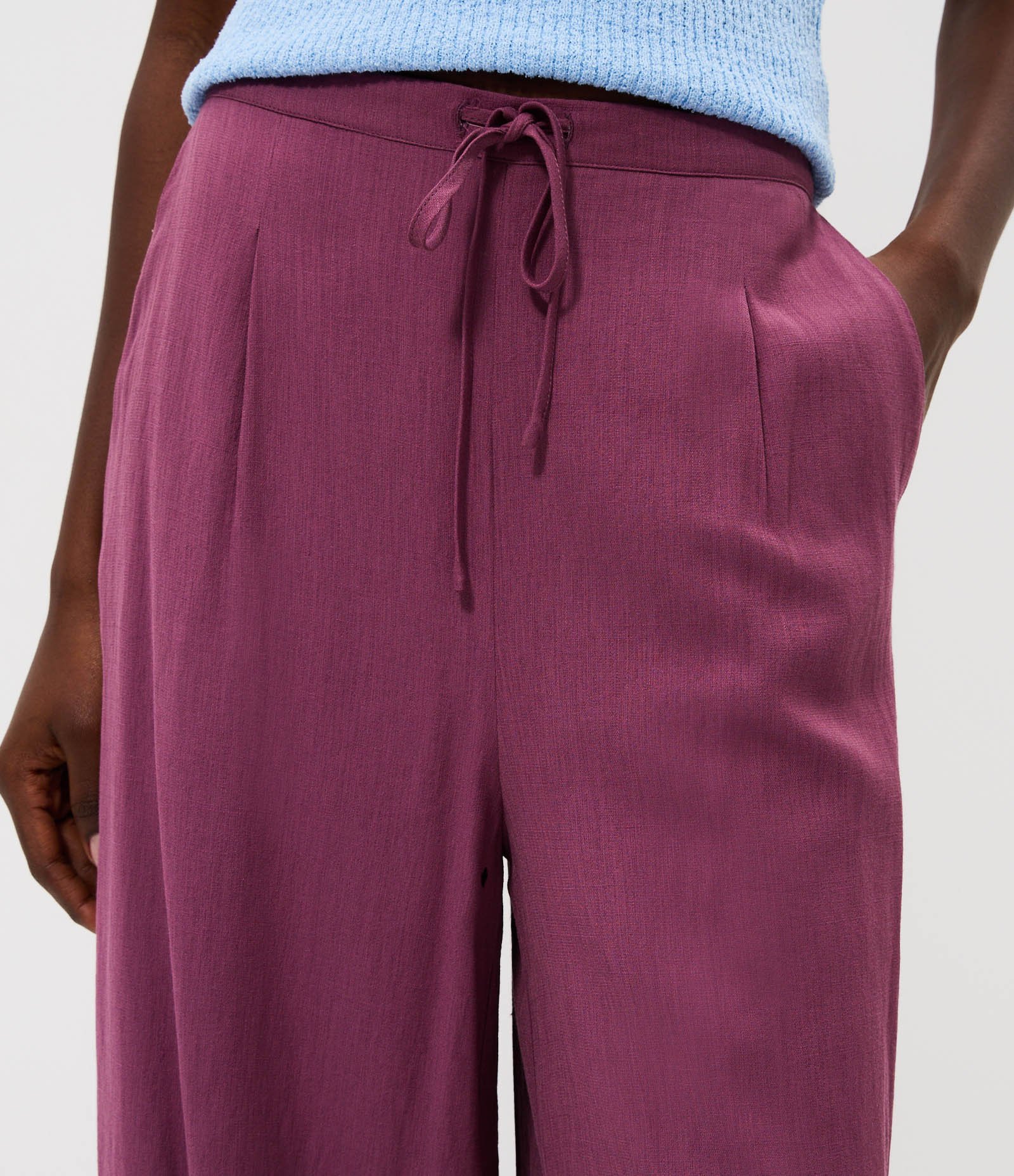 Calça em Cambraia com Amarração Roxo 3