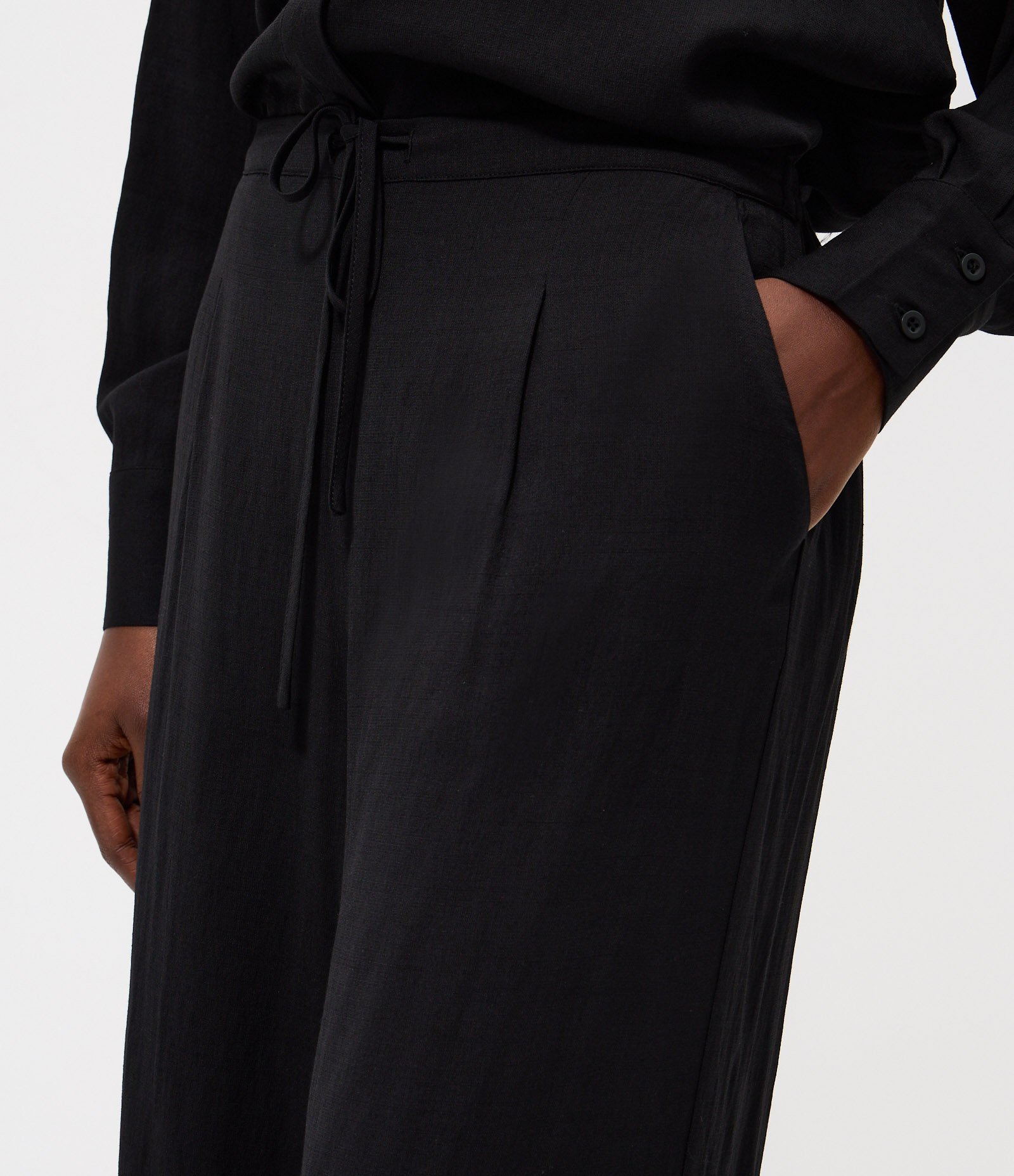 Calça em Cambraia com Amarração Preto 3