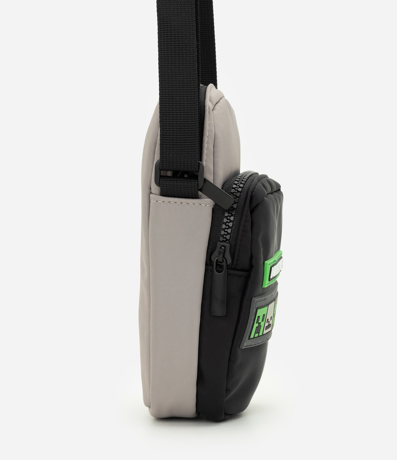 Bolsa Infantil Transversal com Estampa Temática Minecraft Preto 2