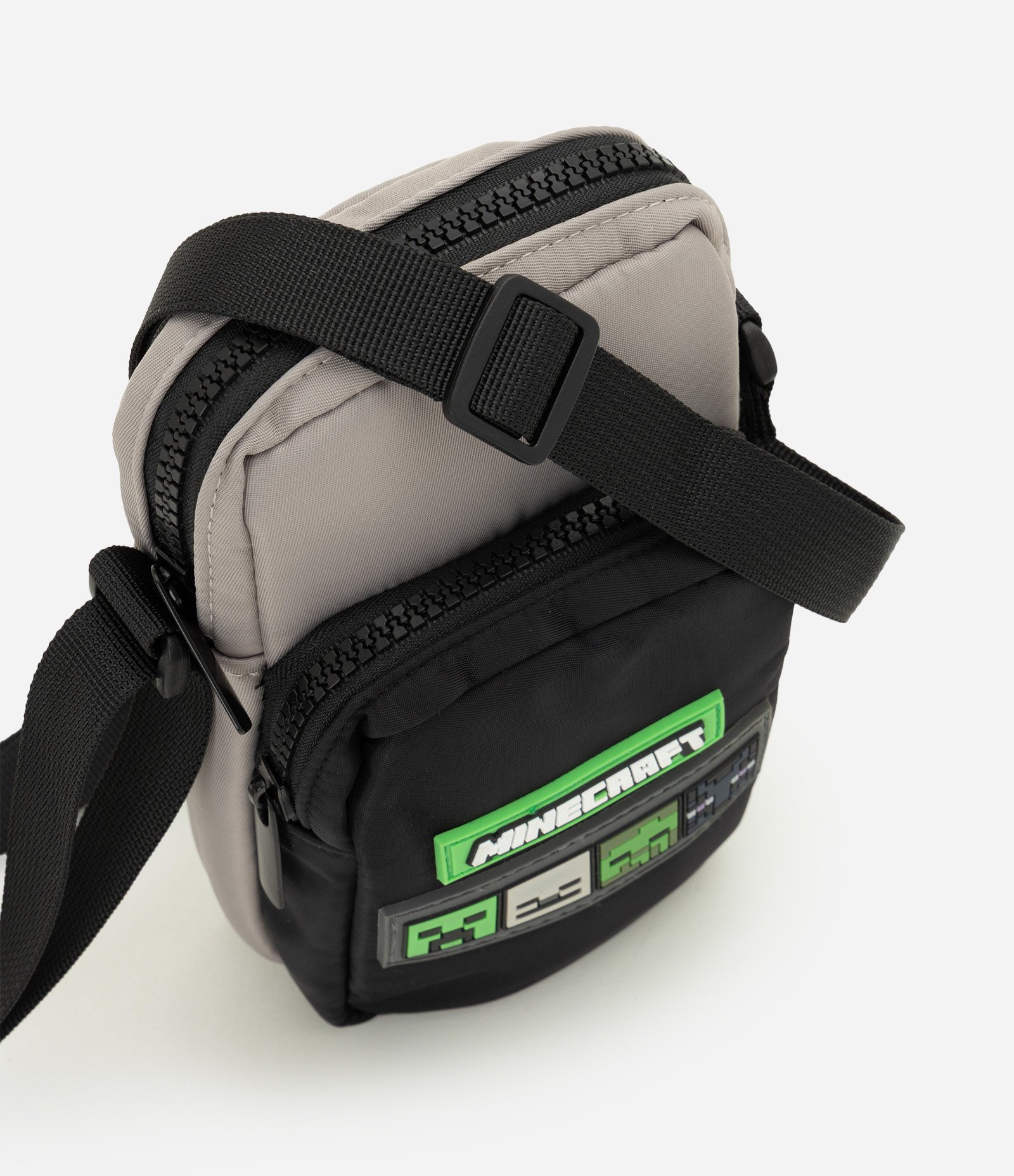 Bolsa Infantil Transversal com Estampa Temática Minecraft Preto 6
