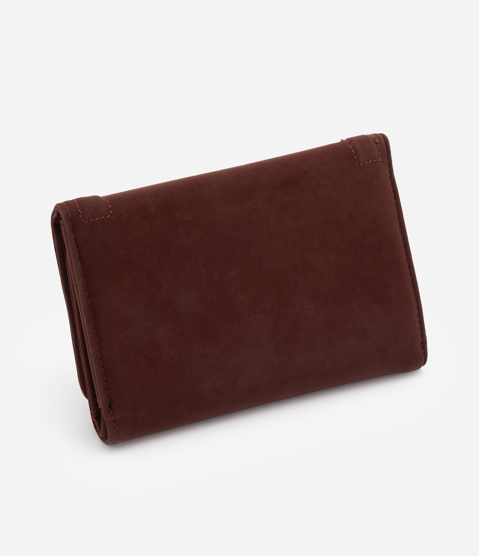 Carteira Envelope Média em Suede com Tampa Vinho 3