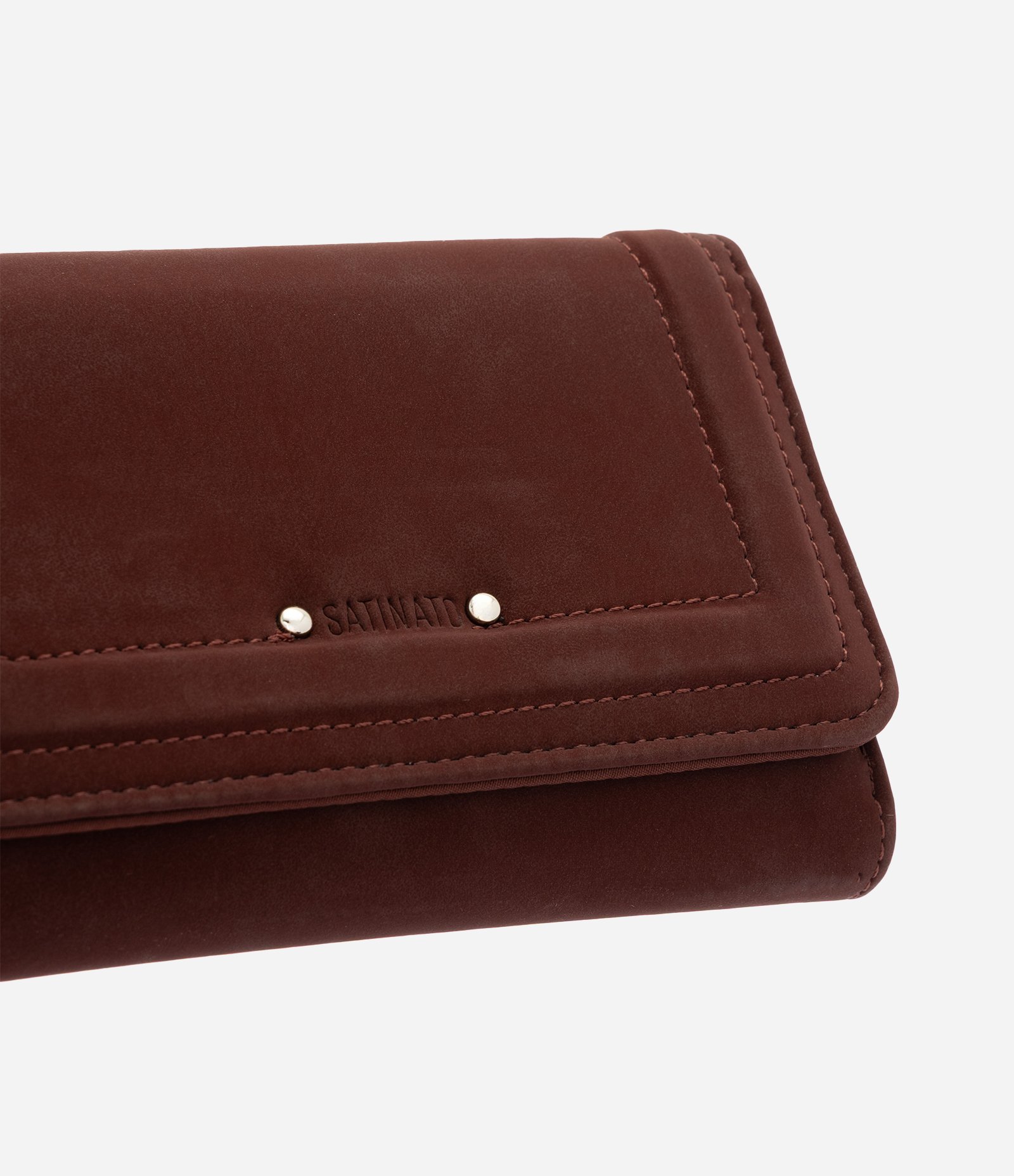 Carteira Envelope Média em Suede com Tampa Vinho 4