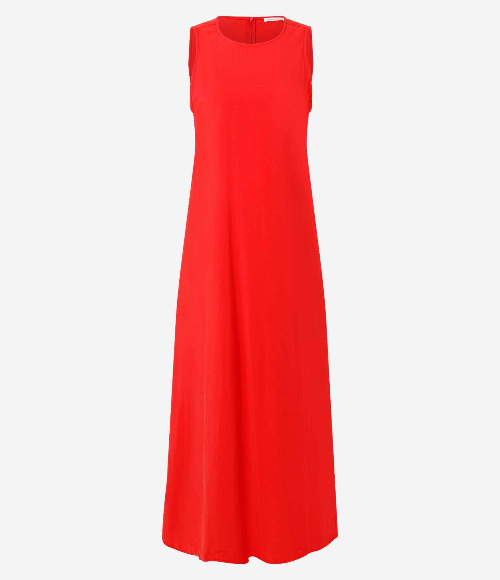 Vestido Midi com Decote Redondo e Recorte Raglan Vermelho 1