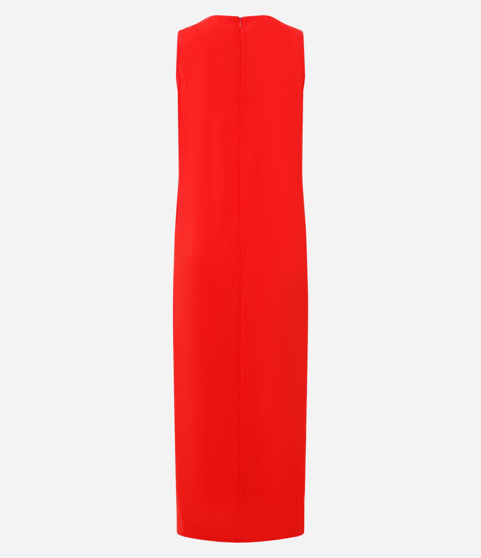 Vestido Midi com Decote Redondo e Recorte Raglan Vermelho 2