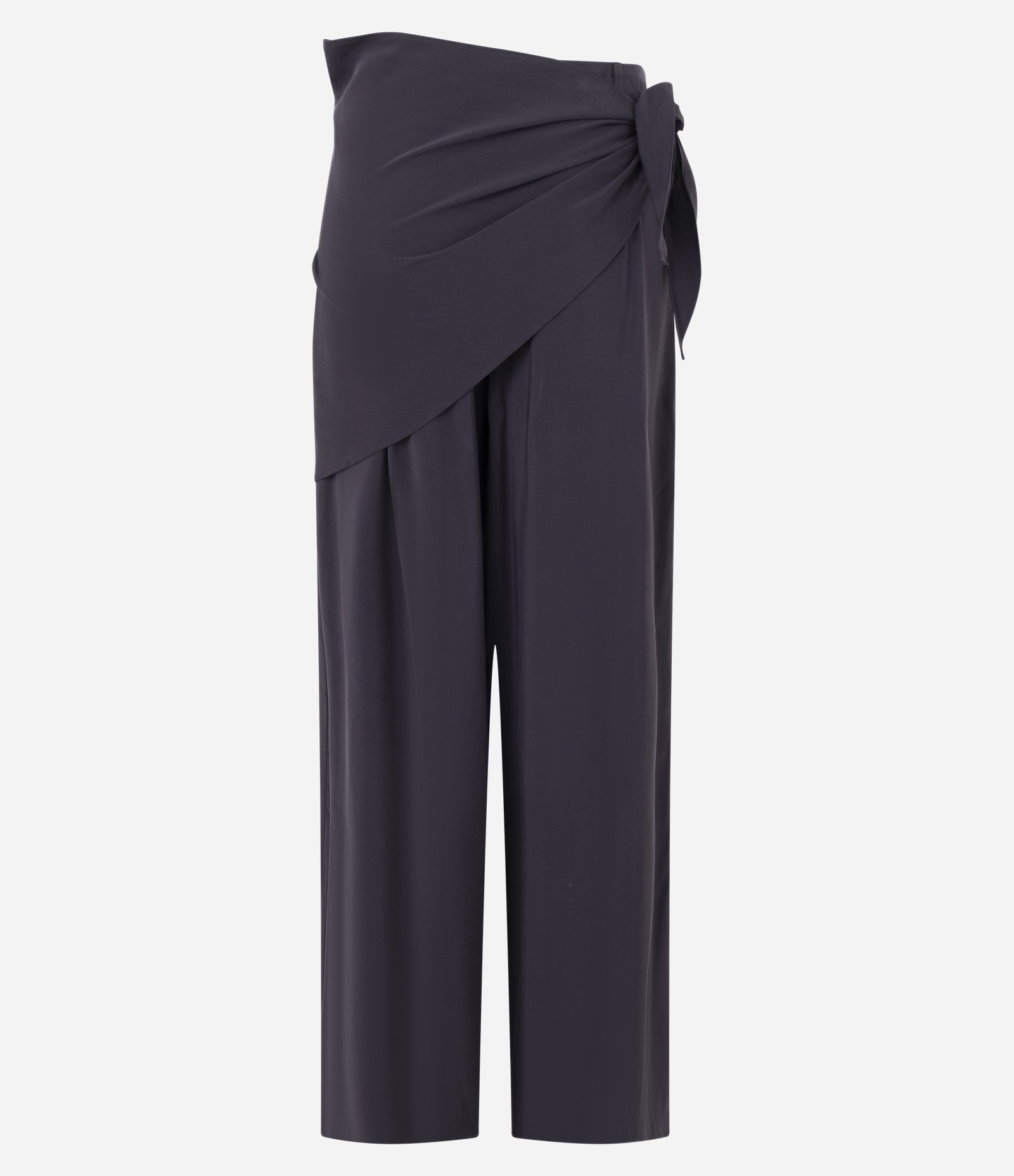 Calça Wide Leg com Lenço na Cintura Marrom 6
