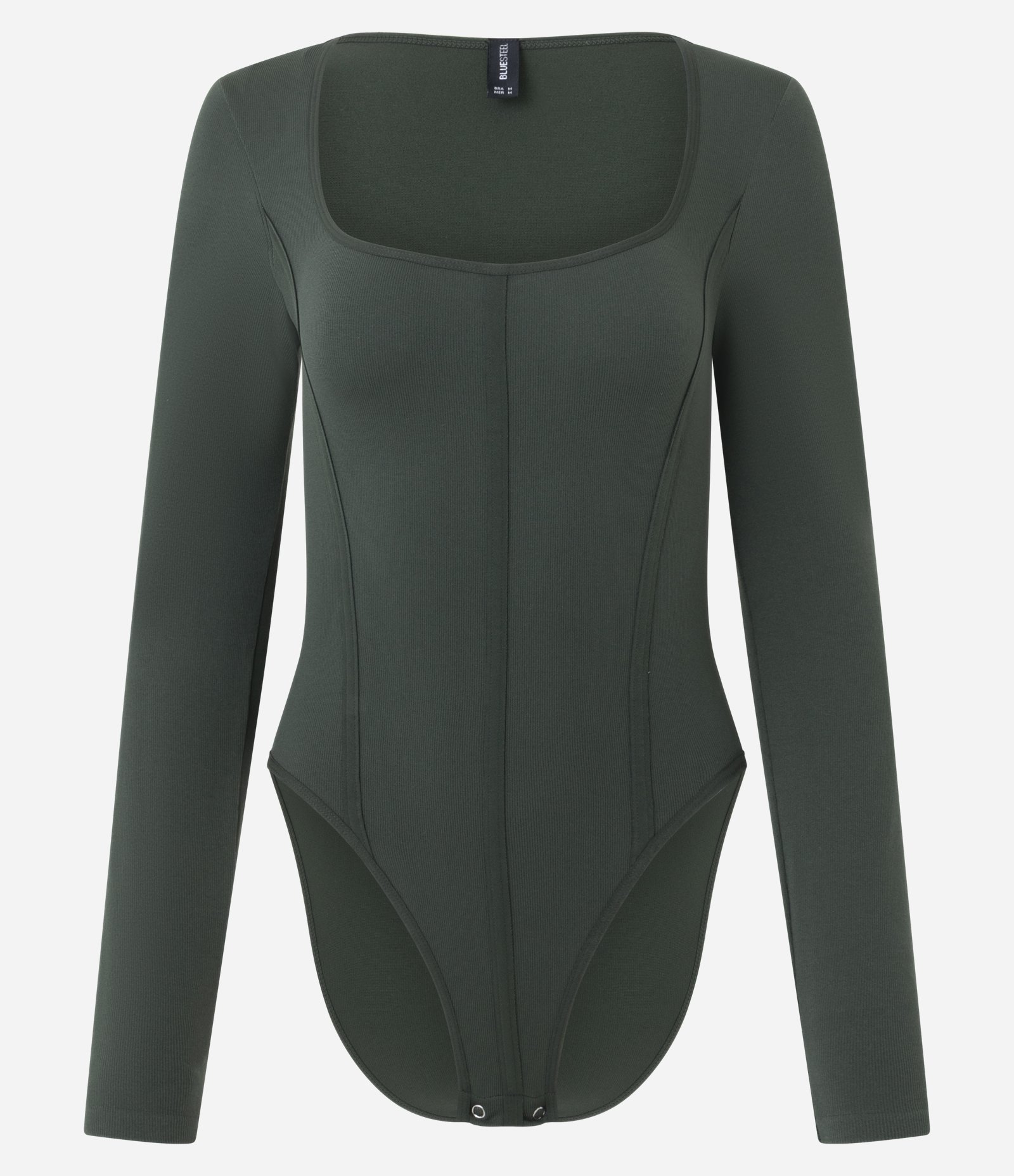 Body em Poliamida Seamless e Decote Quadrado Verde Escuro 5