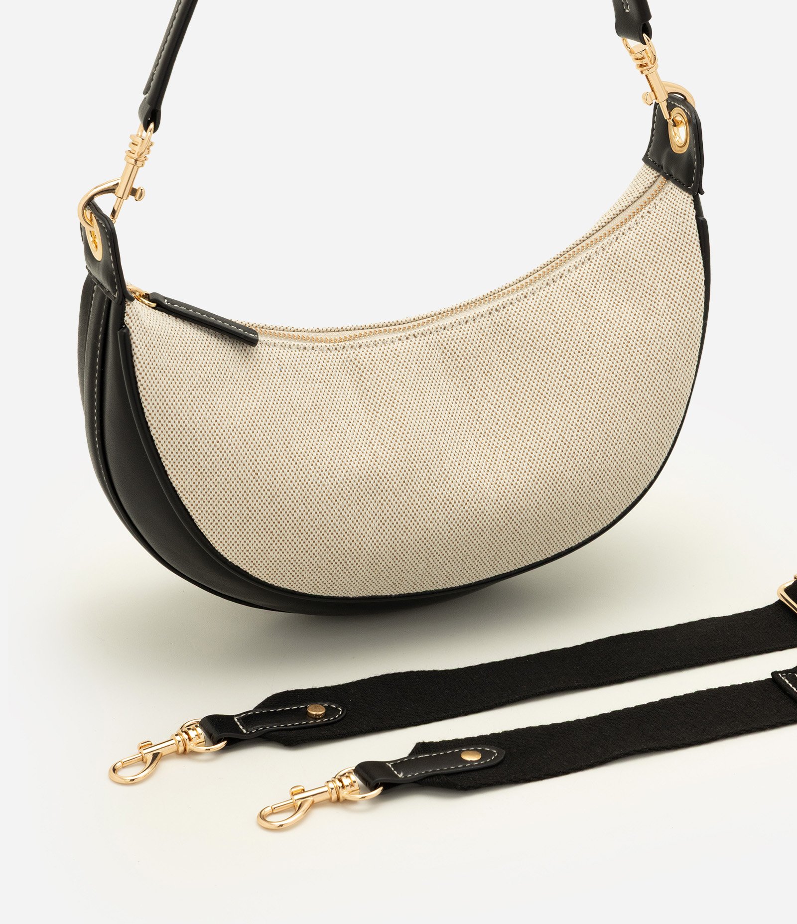 Bolsa Shoulder Média com Alça Longa Removível Bege 8