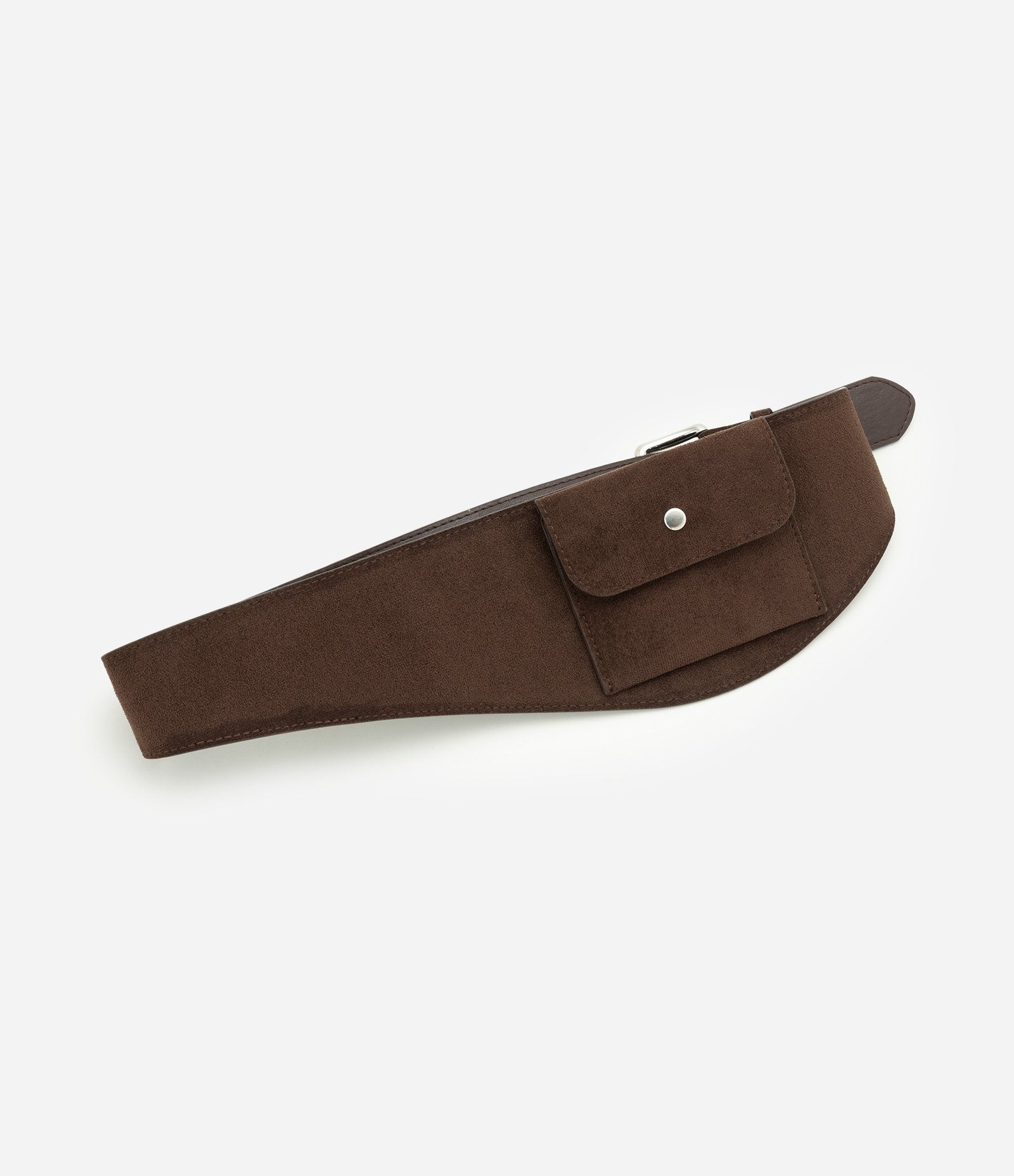 Cinto Largo em Suede com Bolso Funcional Marrom 3