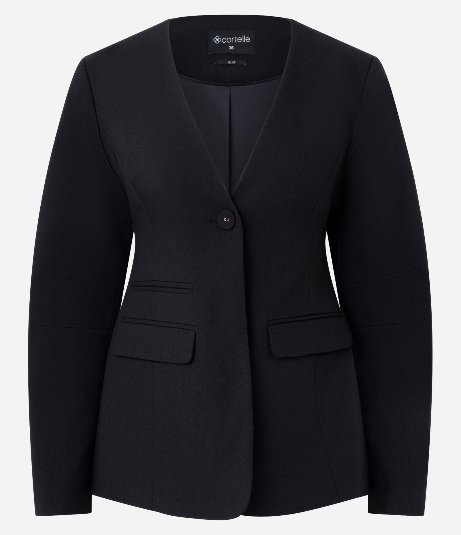 Blazer Acinturado em Alfaiataria com Bolsos Frontais Preto 8