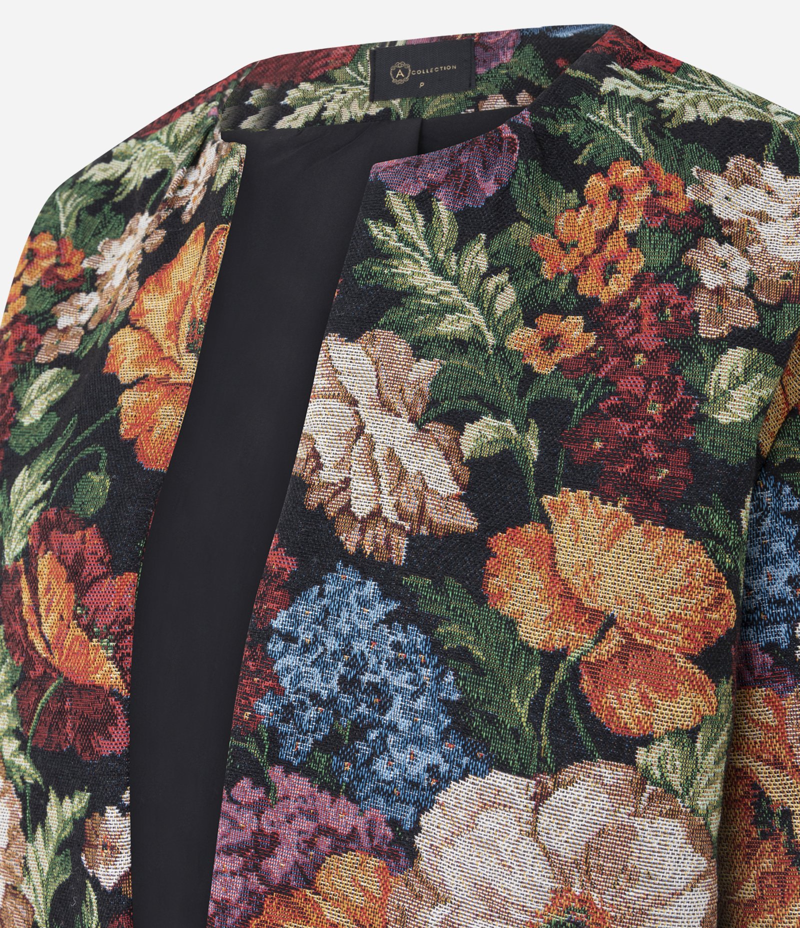 Casaco Balonê em Jacquard Floral Multicores 4