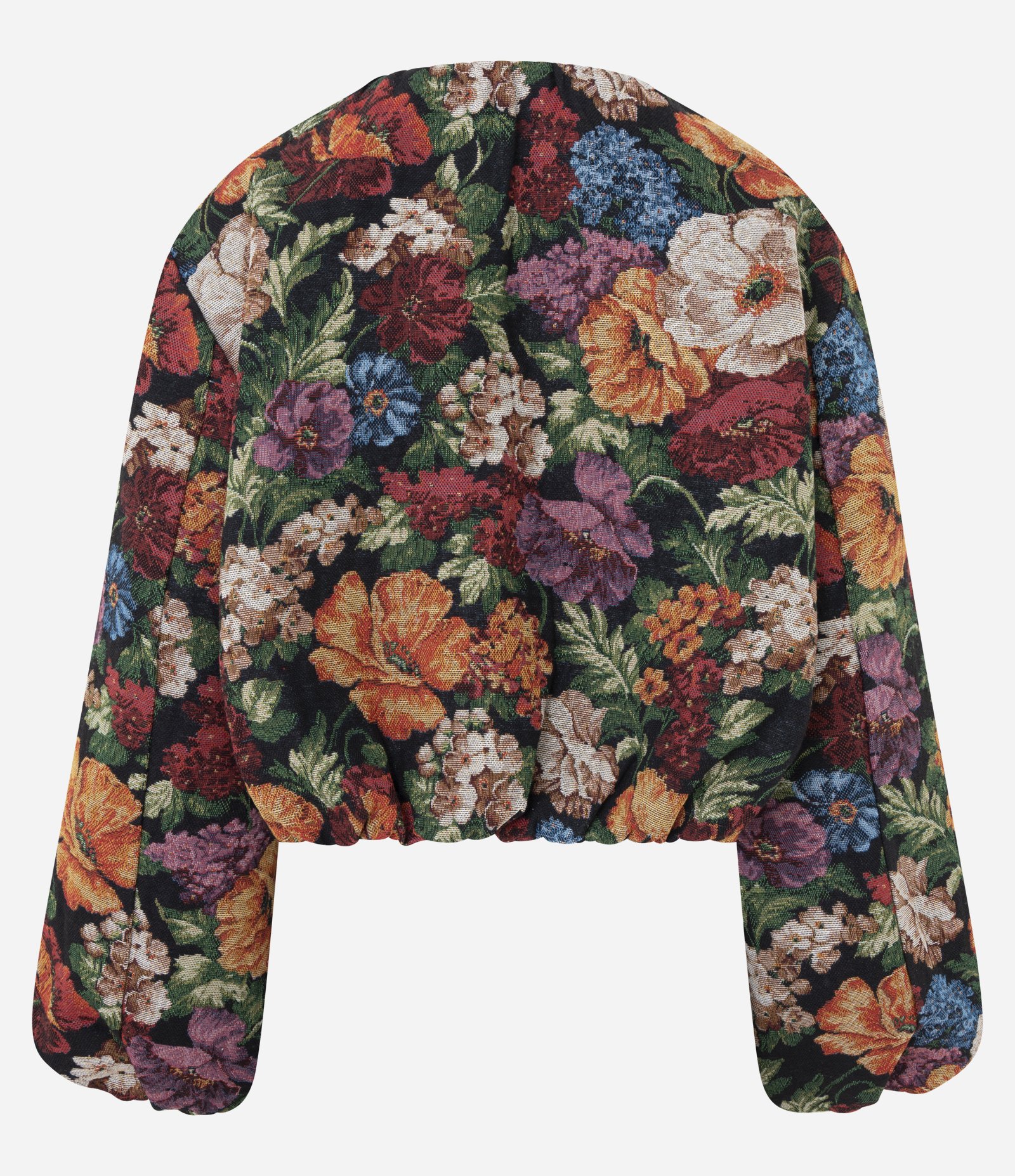 Casaco Balonê em Jacquard Floral Multicores 5