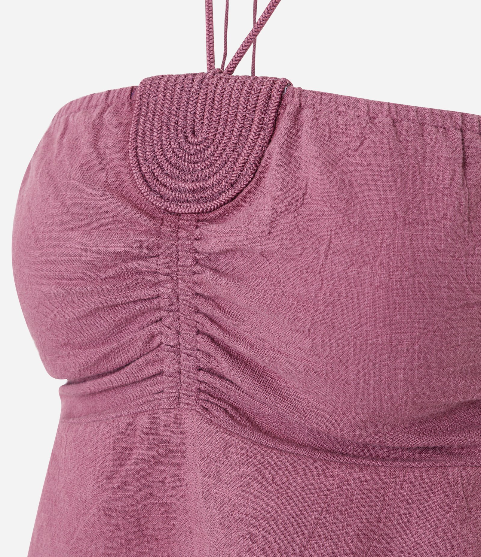 Blusa Frente Única em Cambraia de Algodão com Bordado no Busto Bordô 6