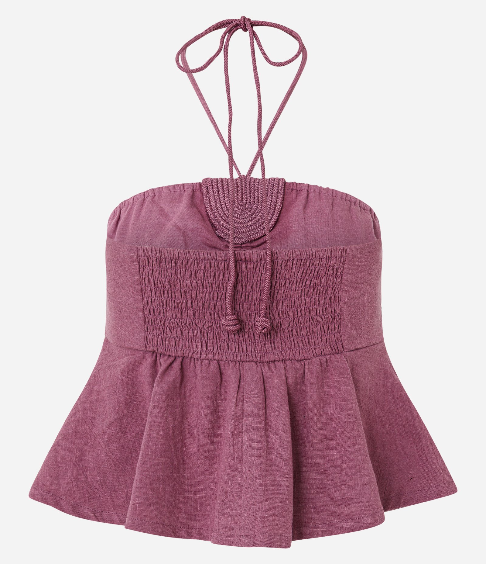 Blusa Frente Única em Cambraia de Algodão com Bordado no Busto Bordô 7