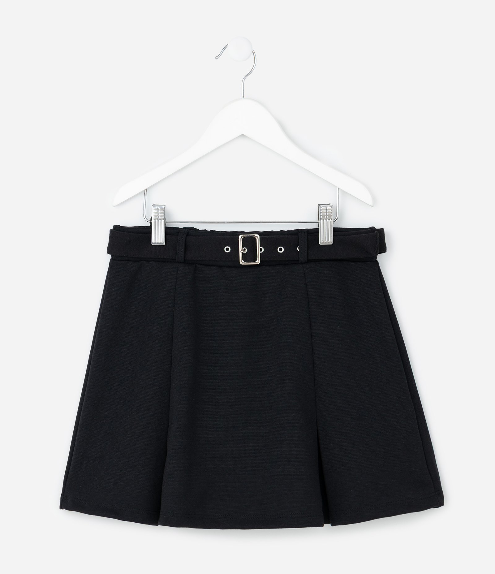 Saia Infantil em Ponto Roma com Cinto e Shorts Interno – Tam 5 a 14 Anos Preto 2