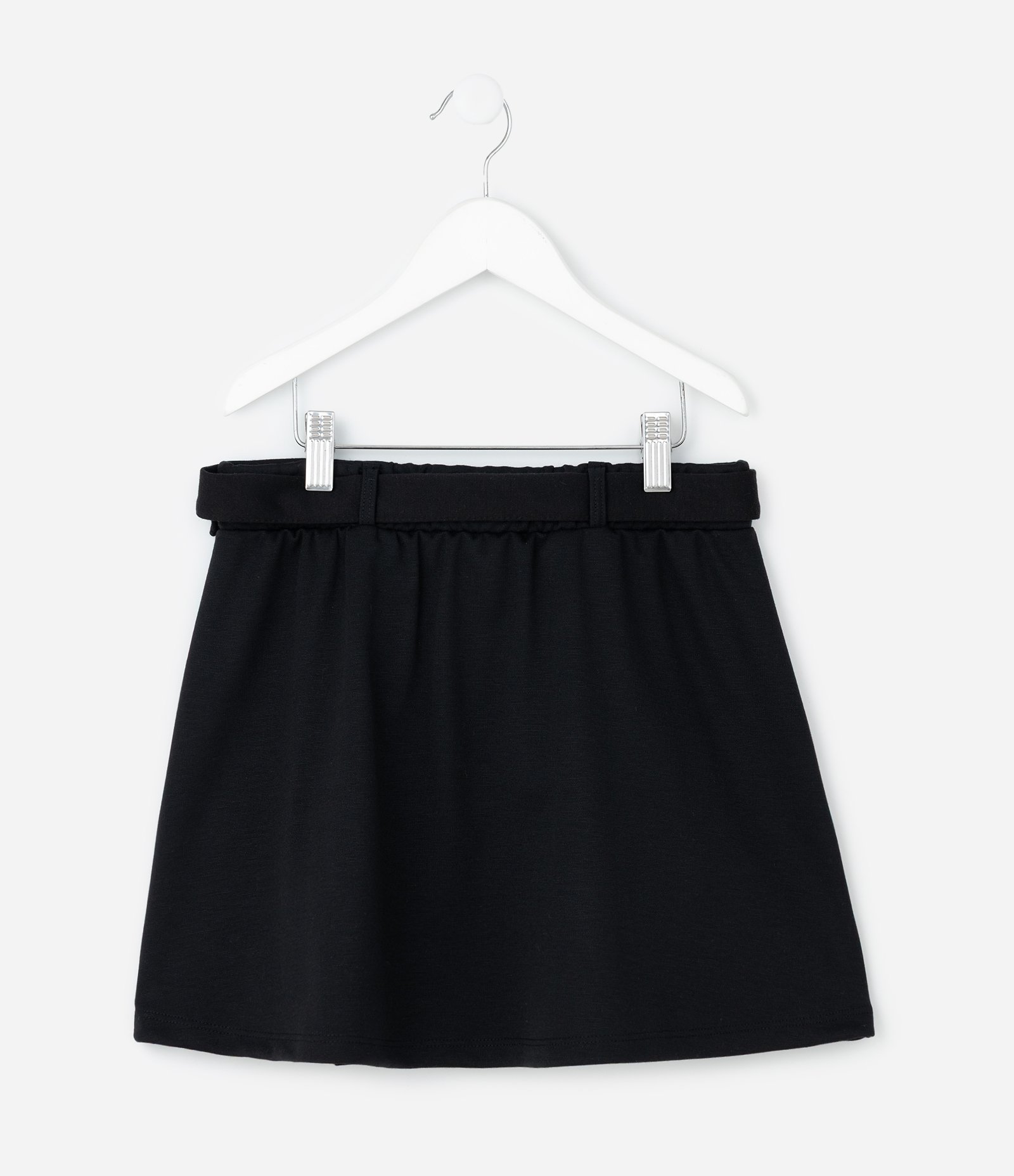 Saia Infantil em Ponto Roma com Cinto e Shorts Interno – Tam 5 a 14 Anos Preto 3