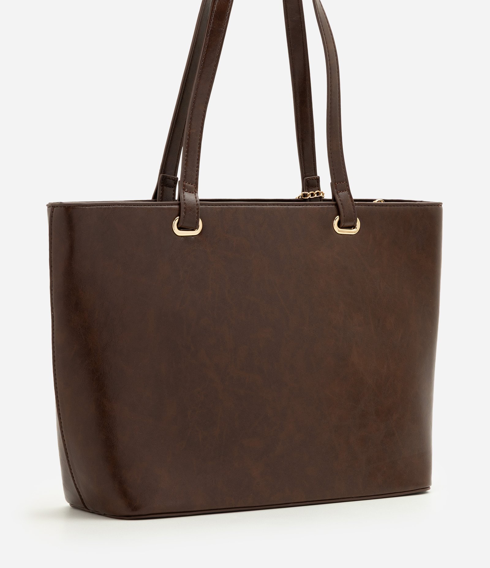 Bolsa Shopper Grande em PU com Carteira Estampada Marrom 3