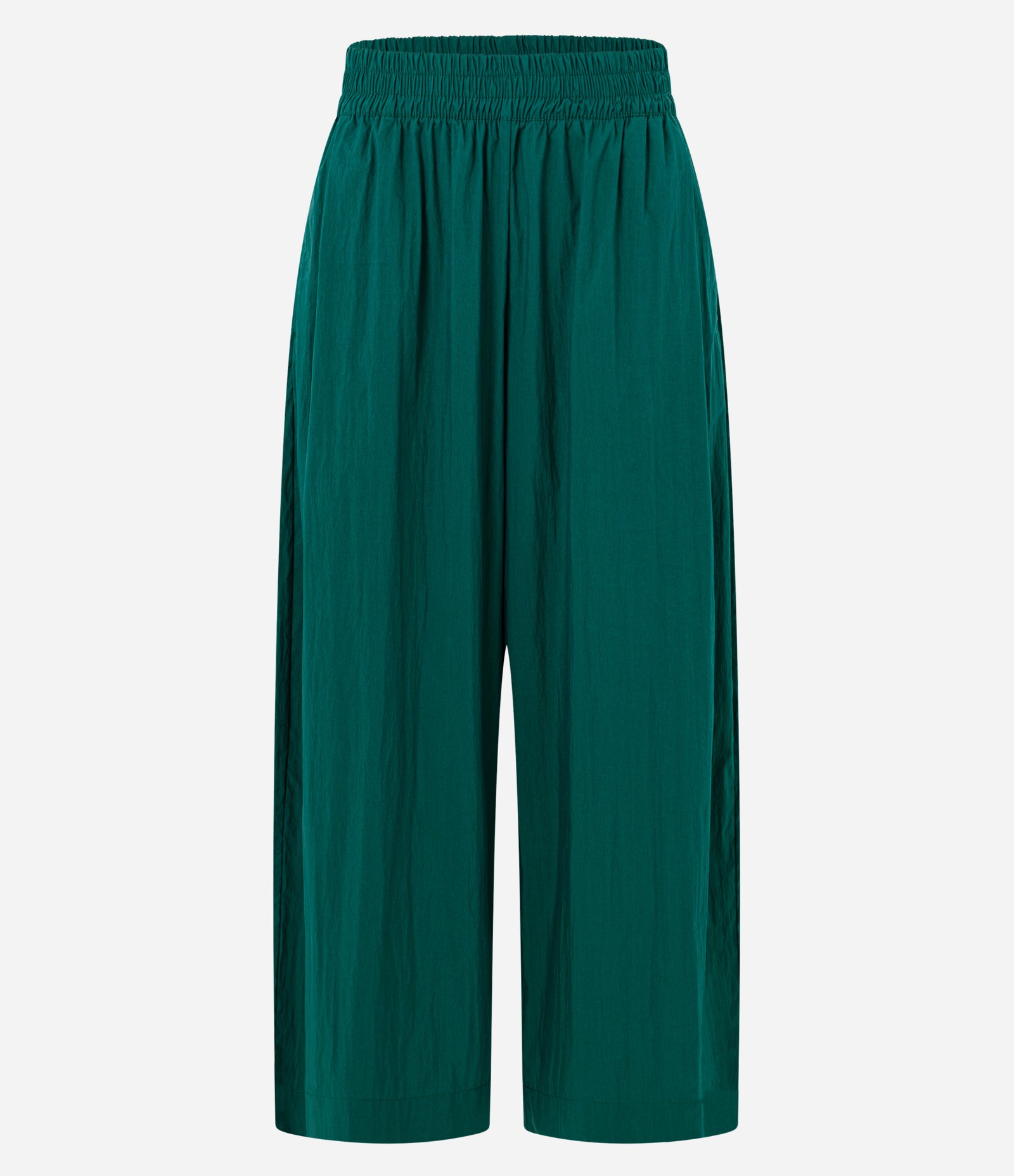 Calça Pantacourt em Tricoline com Cós Elástico Verde 3