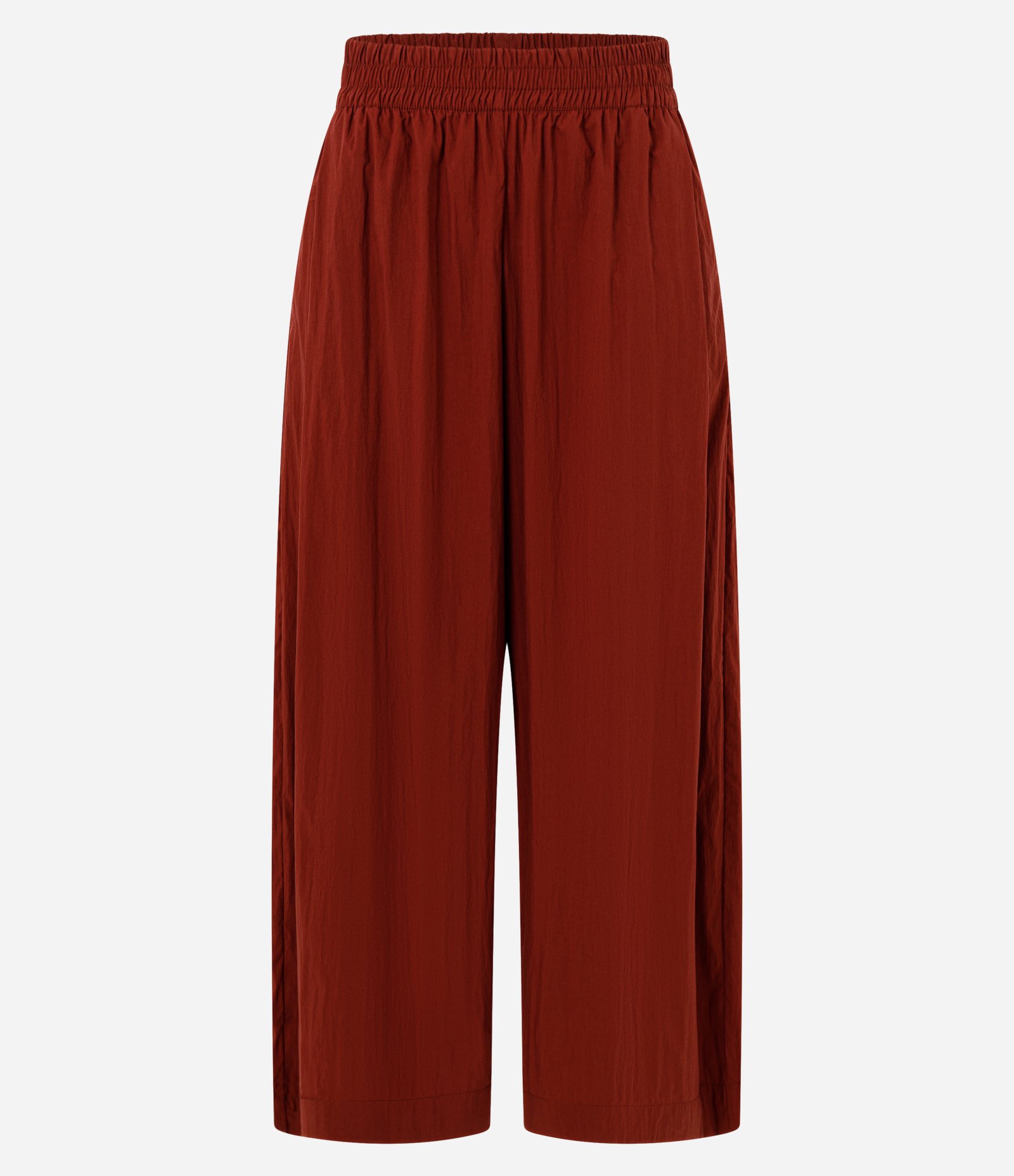 Calça Pantacourt em Tricoline com Cós Elástico Vermelho 1