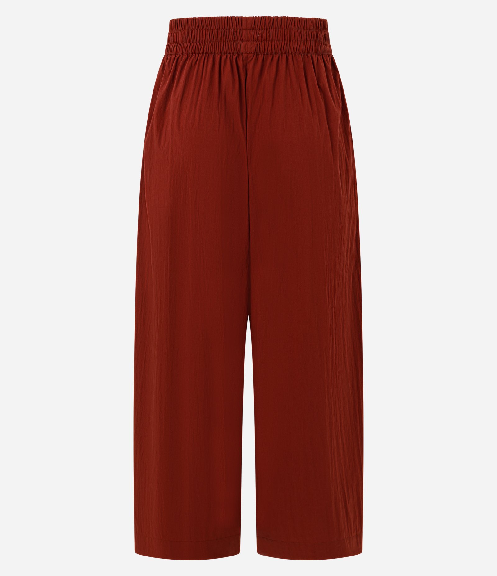 Calça Pantacourt em Tricoline com Cós Elástico Vermelho 2