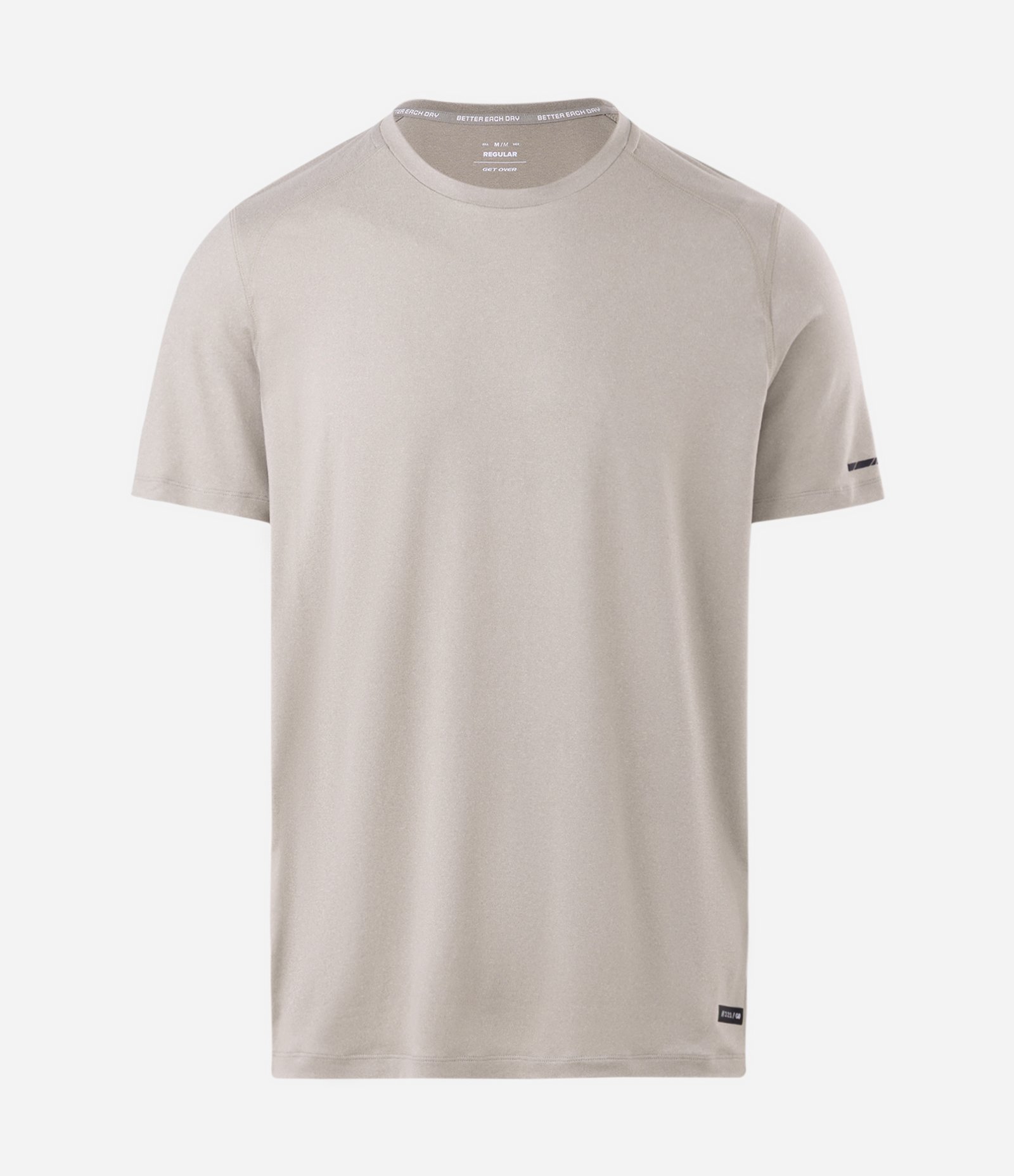 Camiseta Regular Esportiva em Tecnologia Dry com Etiqueta na Barra Cinza 7