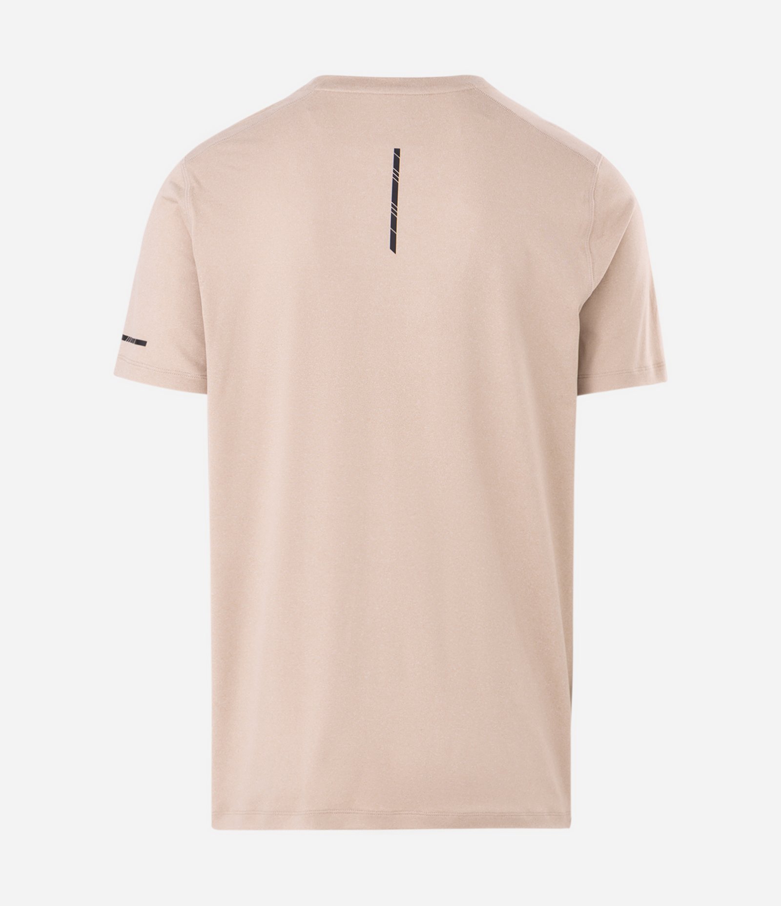 Camiseta Regular Esportiva em Tecnologia Dry com Etiqueta na Barra Bege 8
