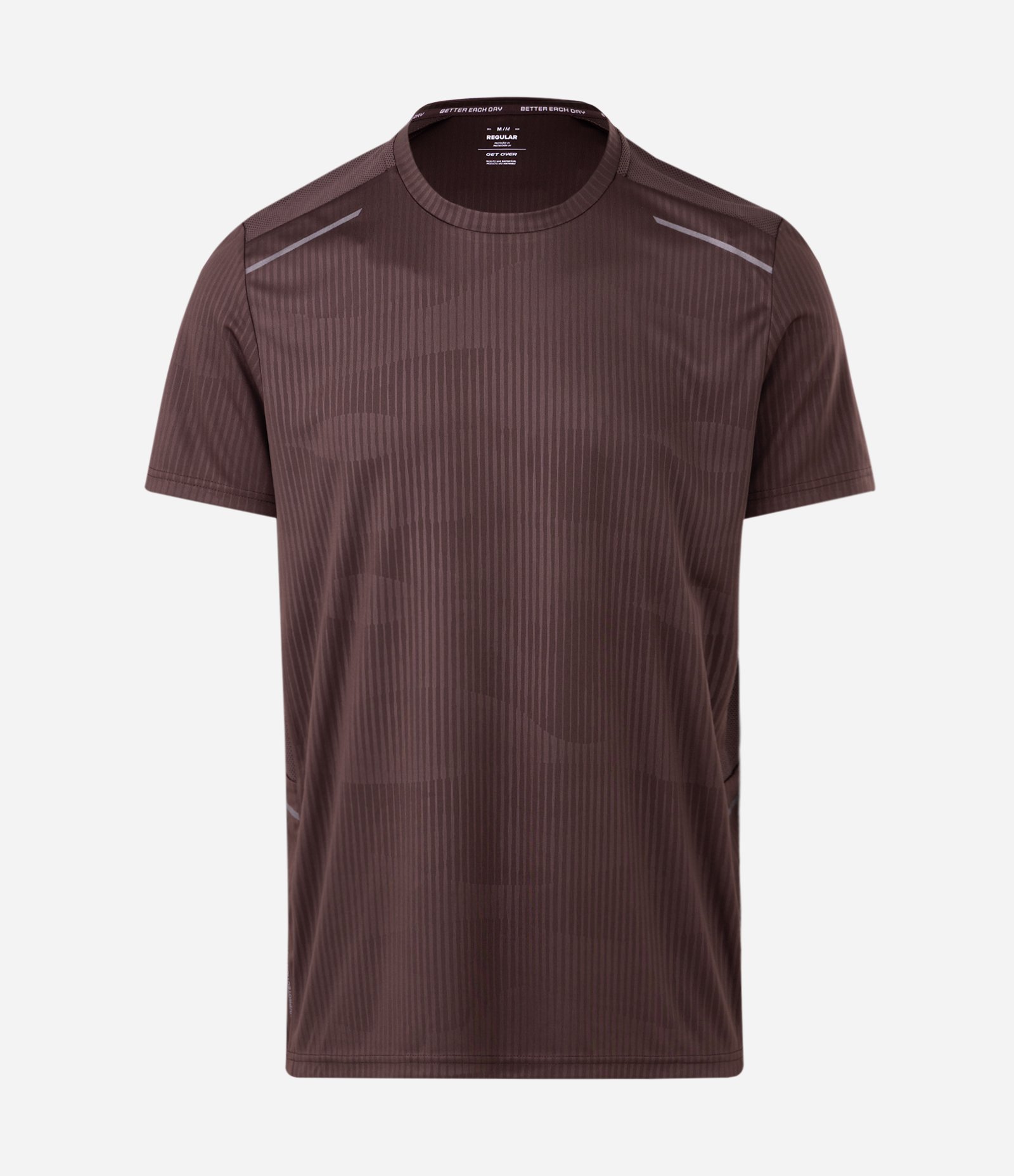 Camiseta Esportiva Regular com Tecnologia Dry Marrom 5