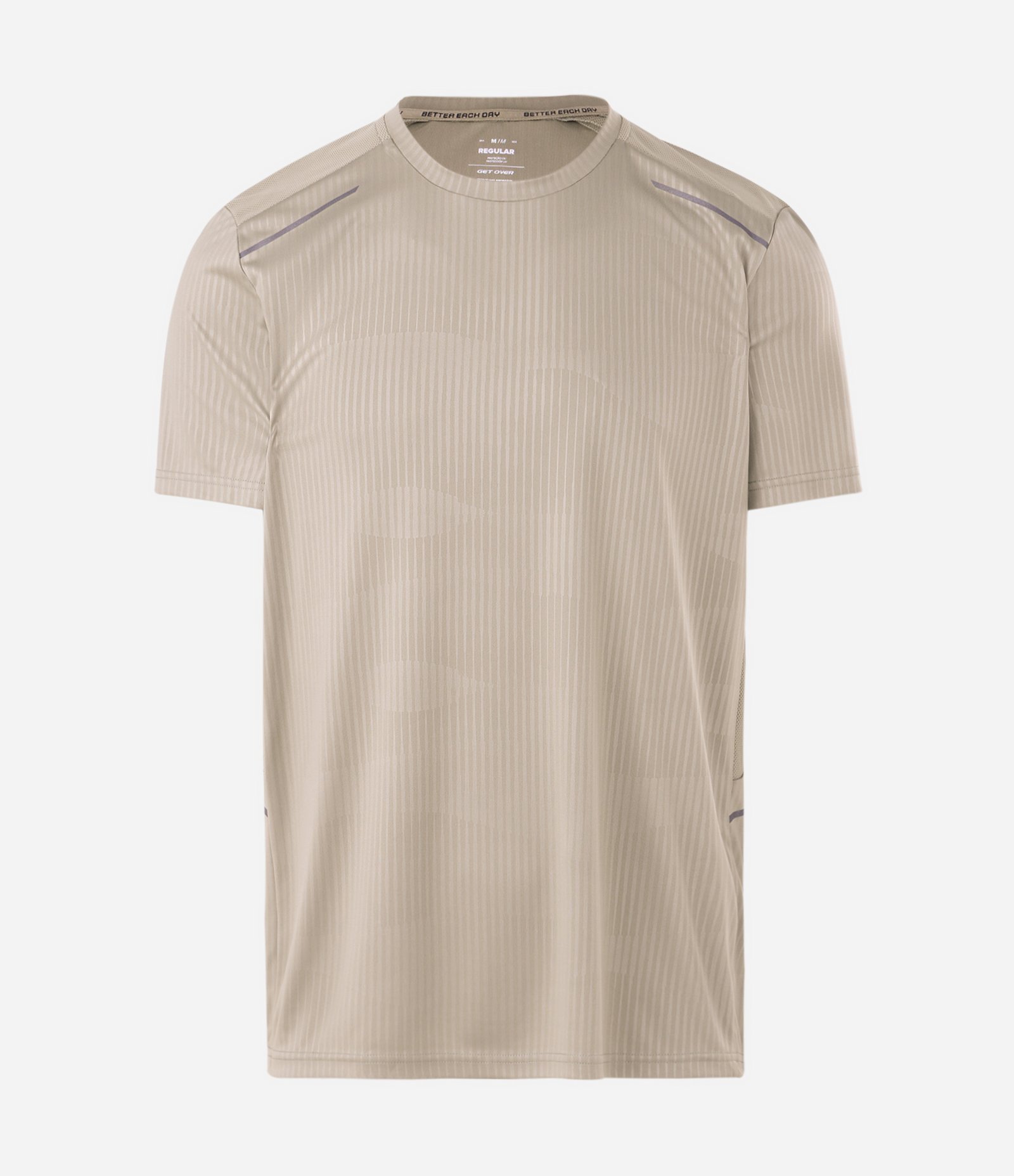 Camiseta Esportiva Regular com Tecnologia Dry Bege Claro 6